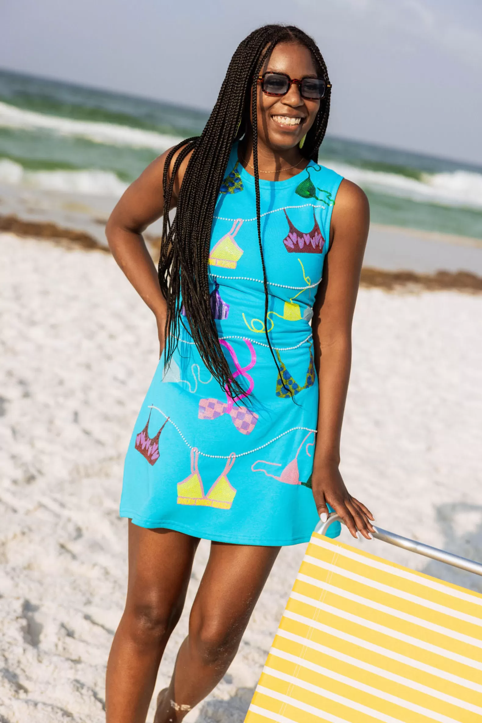 Queen of Sparkles Dresses<Hanging Swimsuits Tank Dress Aqua