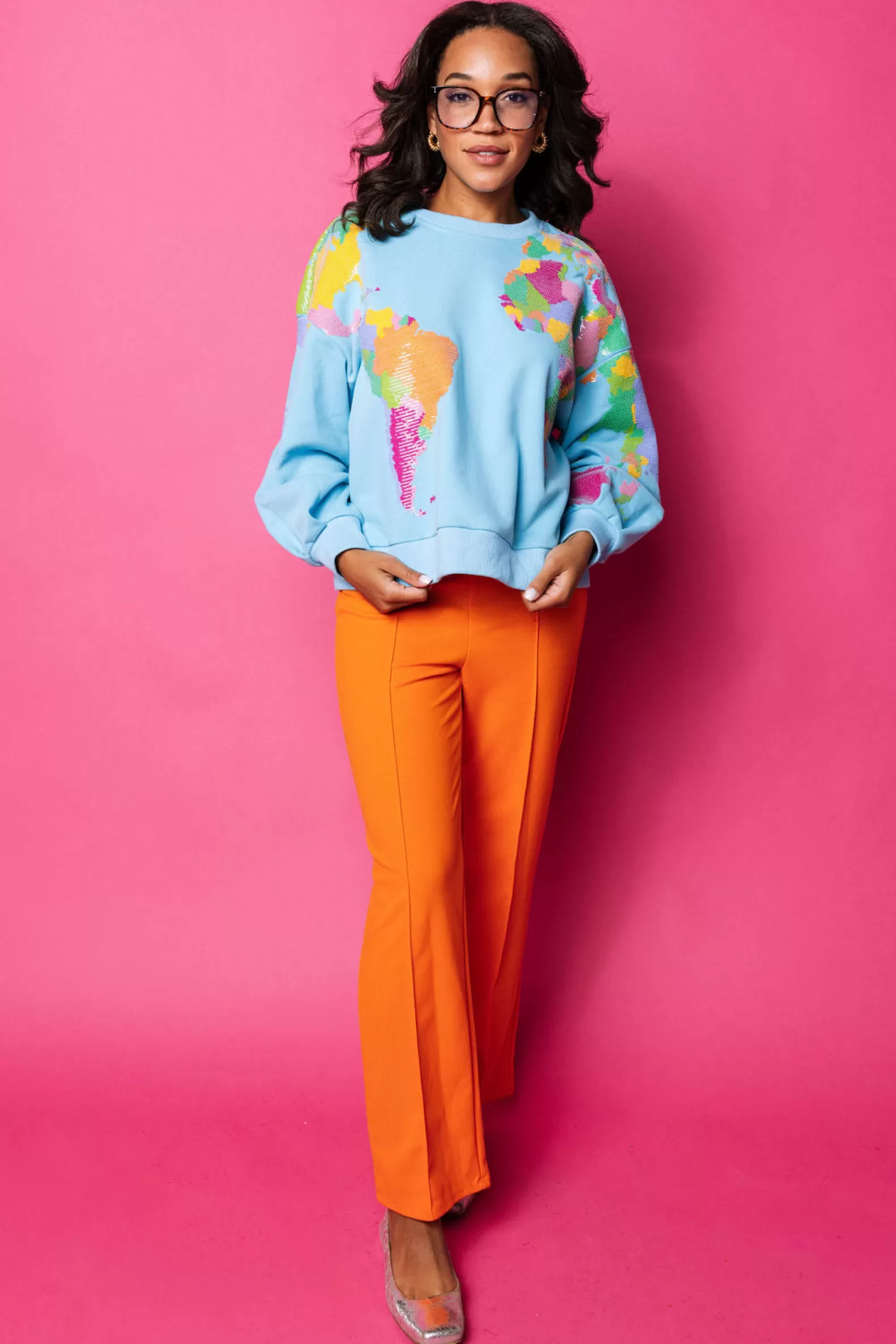 Queen of Sparkles Sets | Sweatshirts<Queen Of The World Sweatshirt Aqua