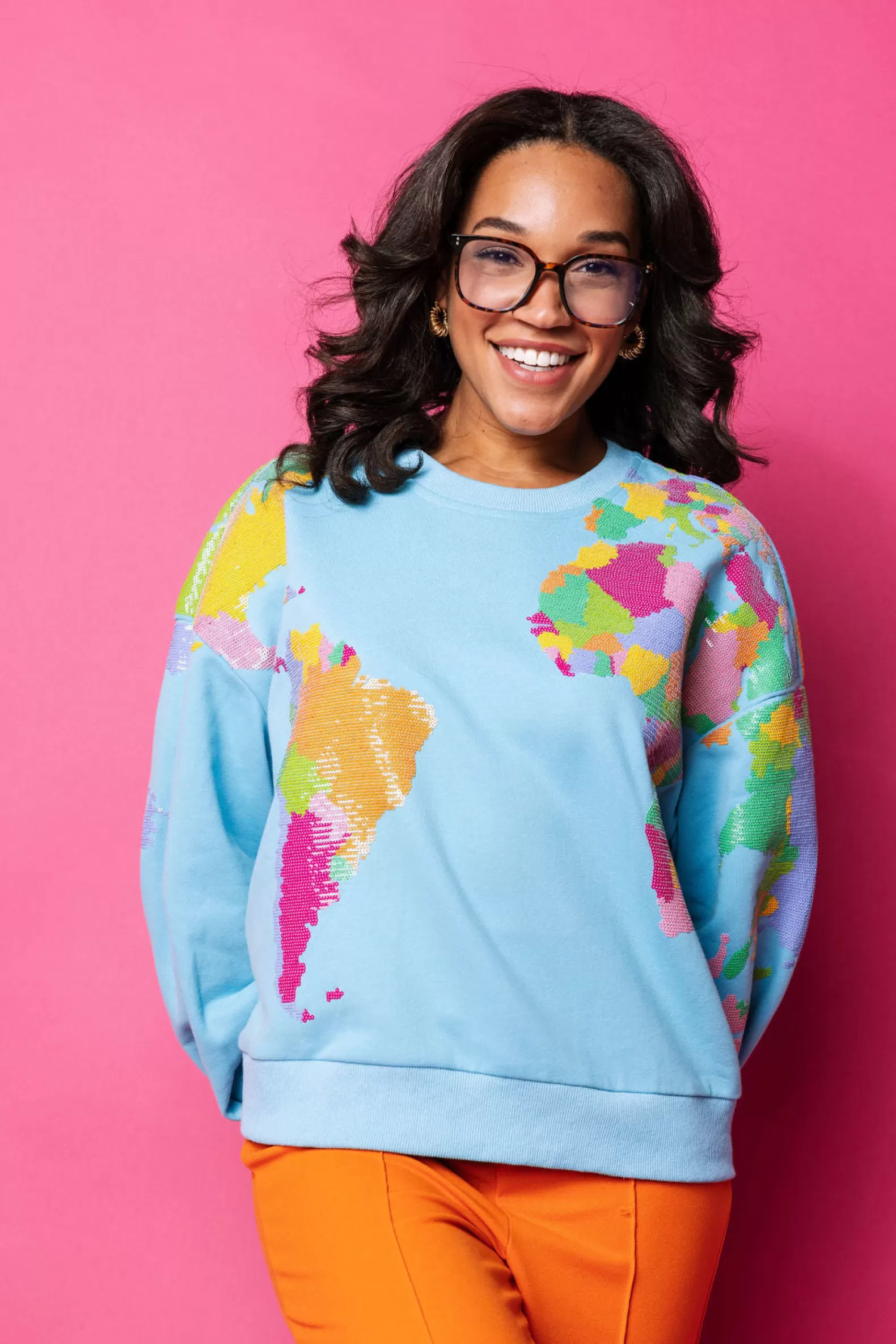 Queen of Sparkles Sets | Sweatshirts<Queen Of The World Sweatshirt Aqua