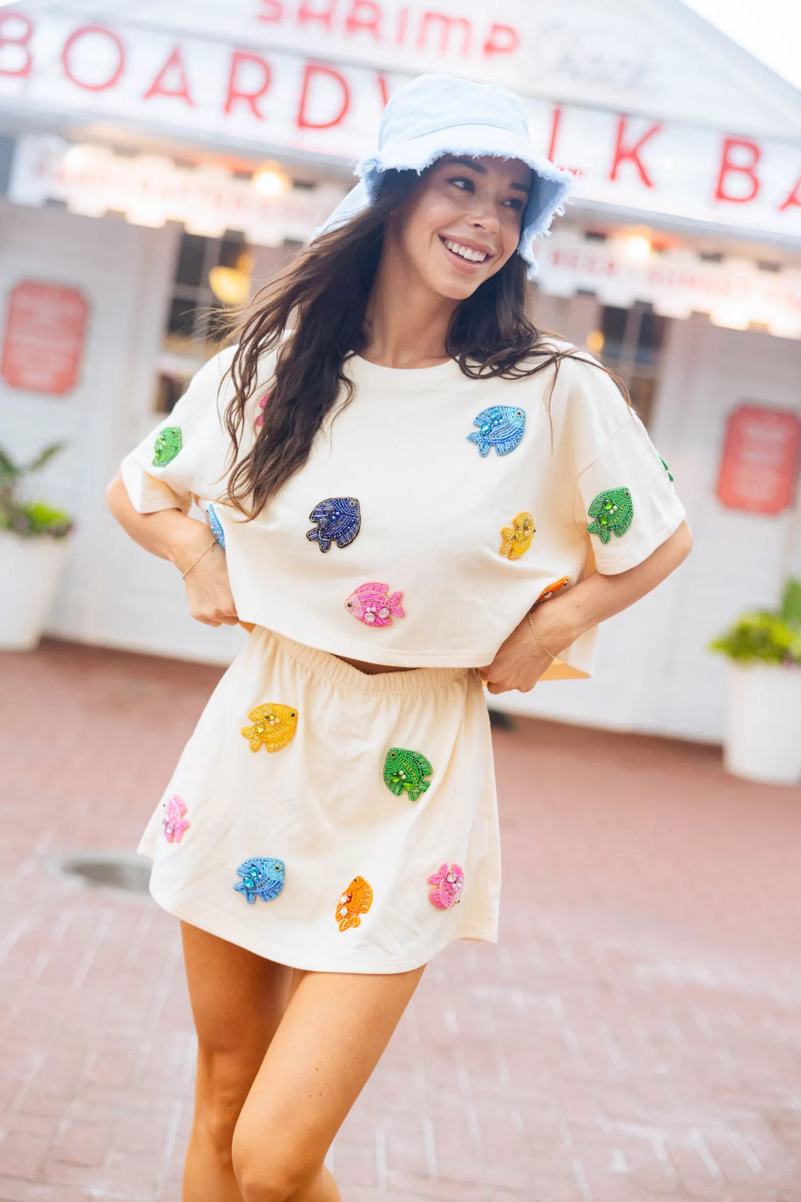 Queen of Sparkles Skirts | Sets<Beaded Fish Skort Beige