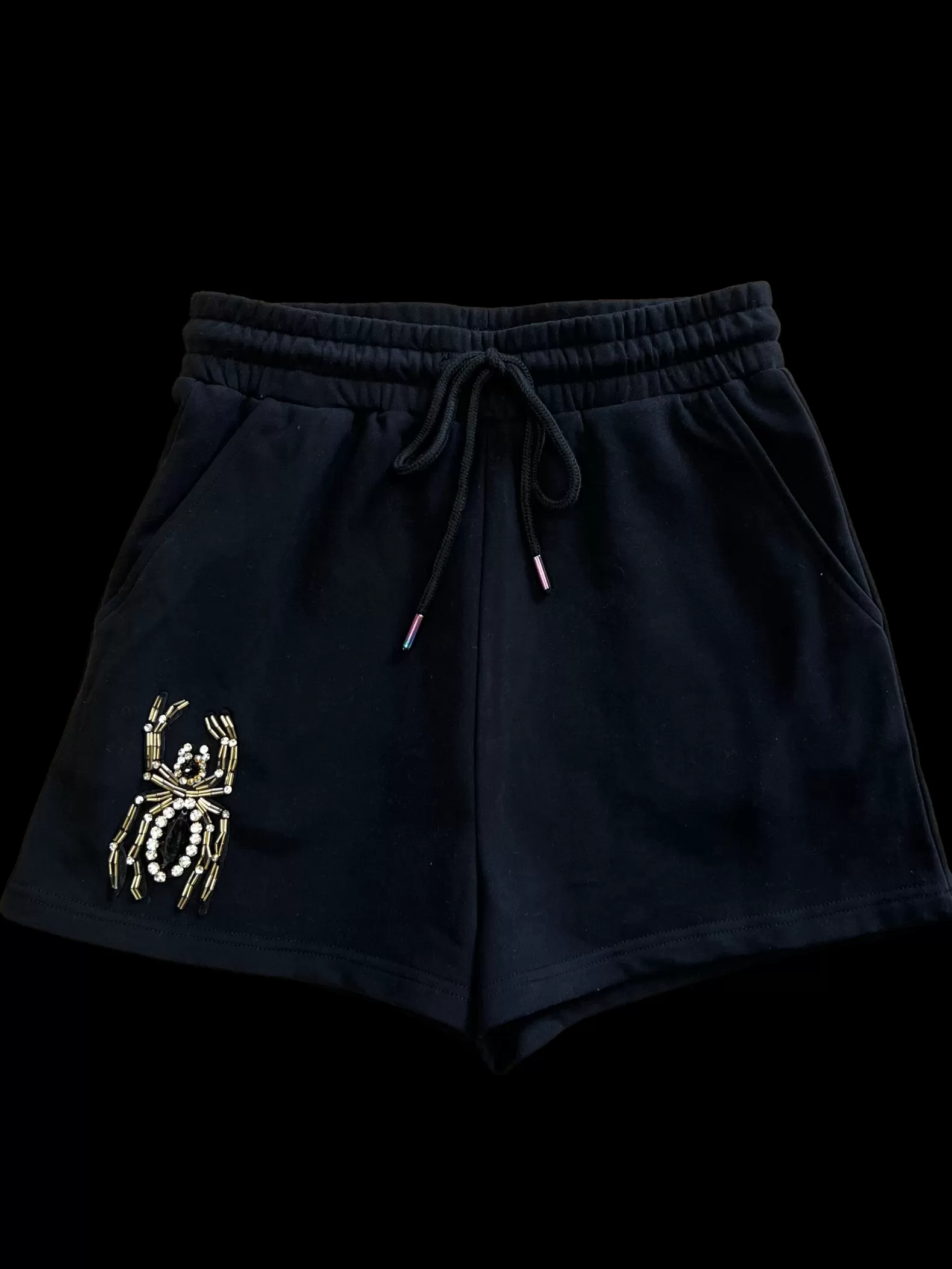 Queen of Sparkles Shorts<Black Embellished Spider Short