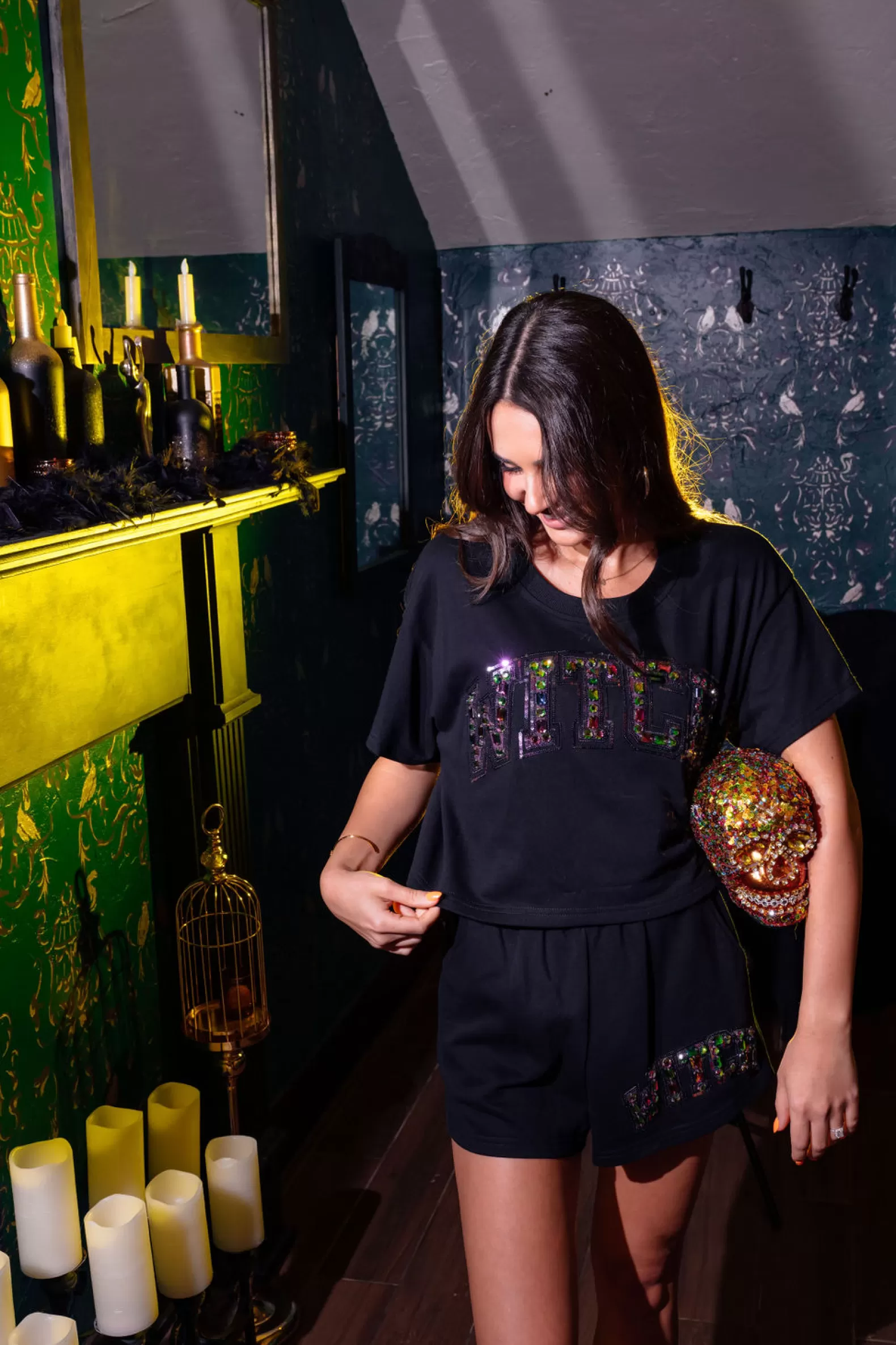 Queen of Sparkles Sets | Shorts<Jeweled 'Witch' Short Black