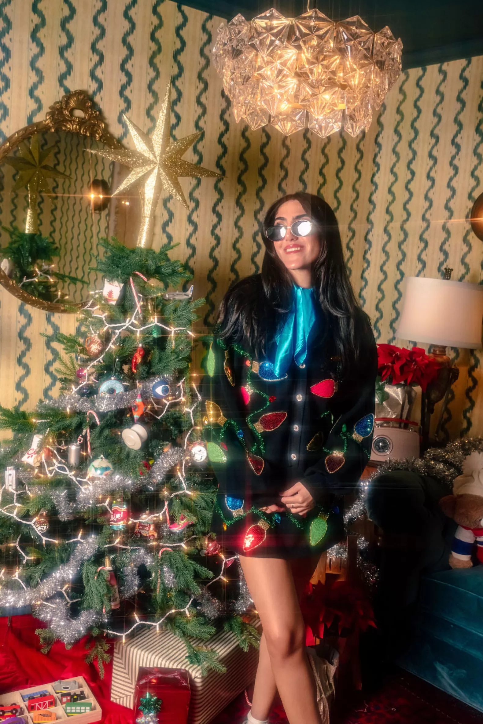 Queen of Sparkles Sets | Skirts<Multi Christmas Light Skirt Black