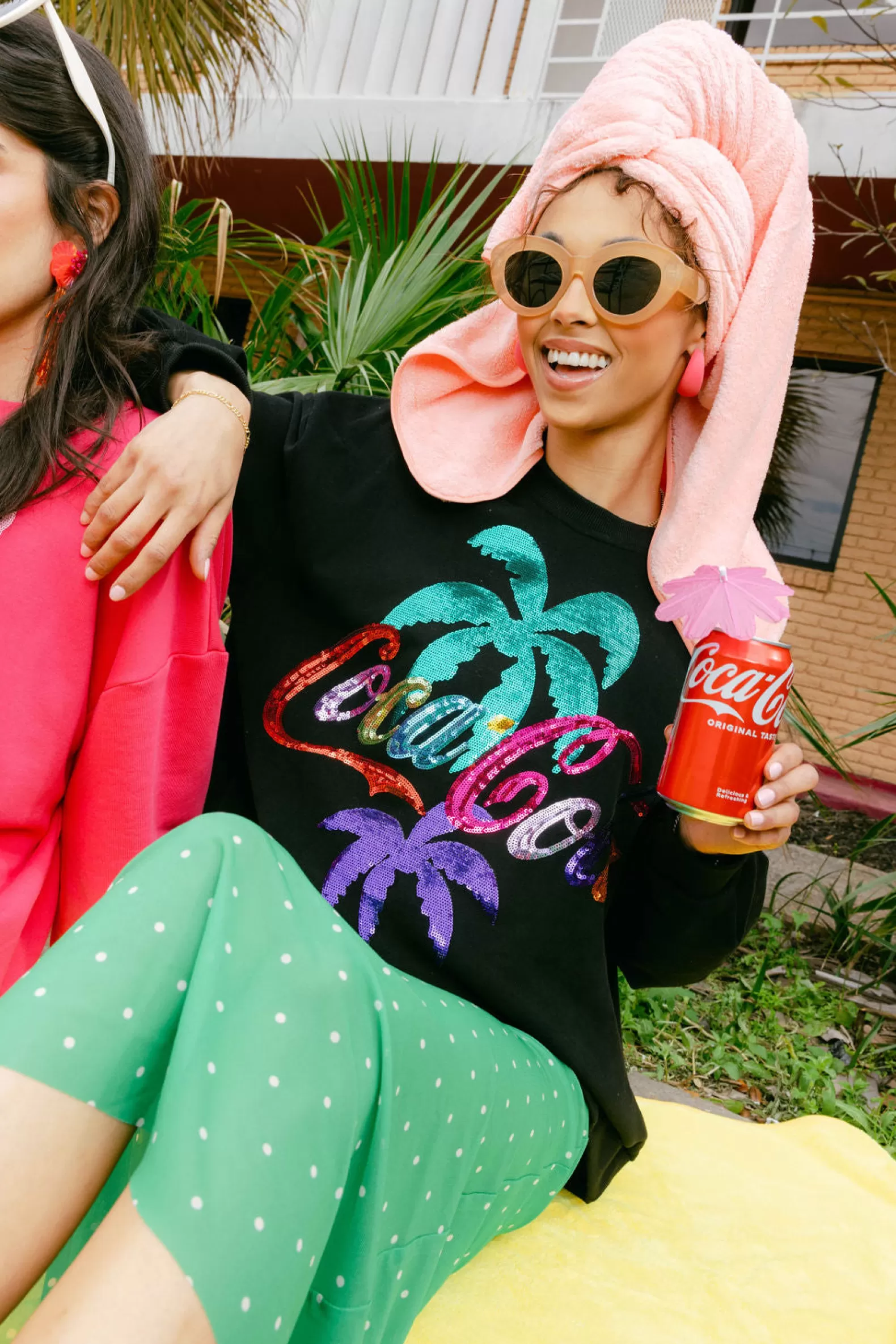 Queen of Sparkles Sweatshirts<Multi Coca-Cola® Palm Tree Sweatshirt Black