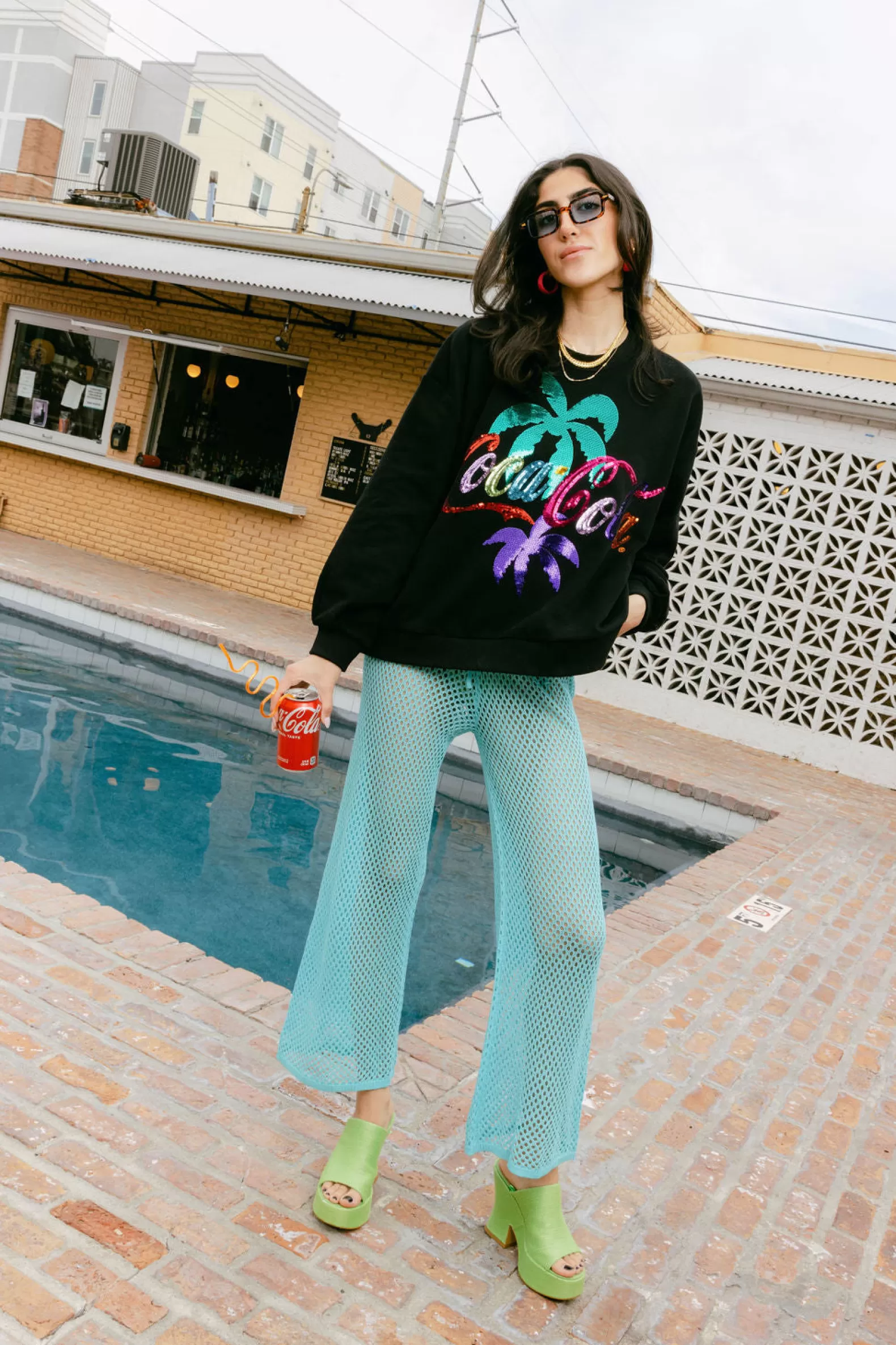 Queen of Sparkles Sweatshirts<Multi Coca-Cola® Palm Tree Sweatshirt Black