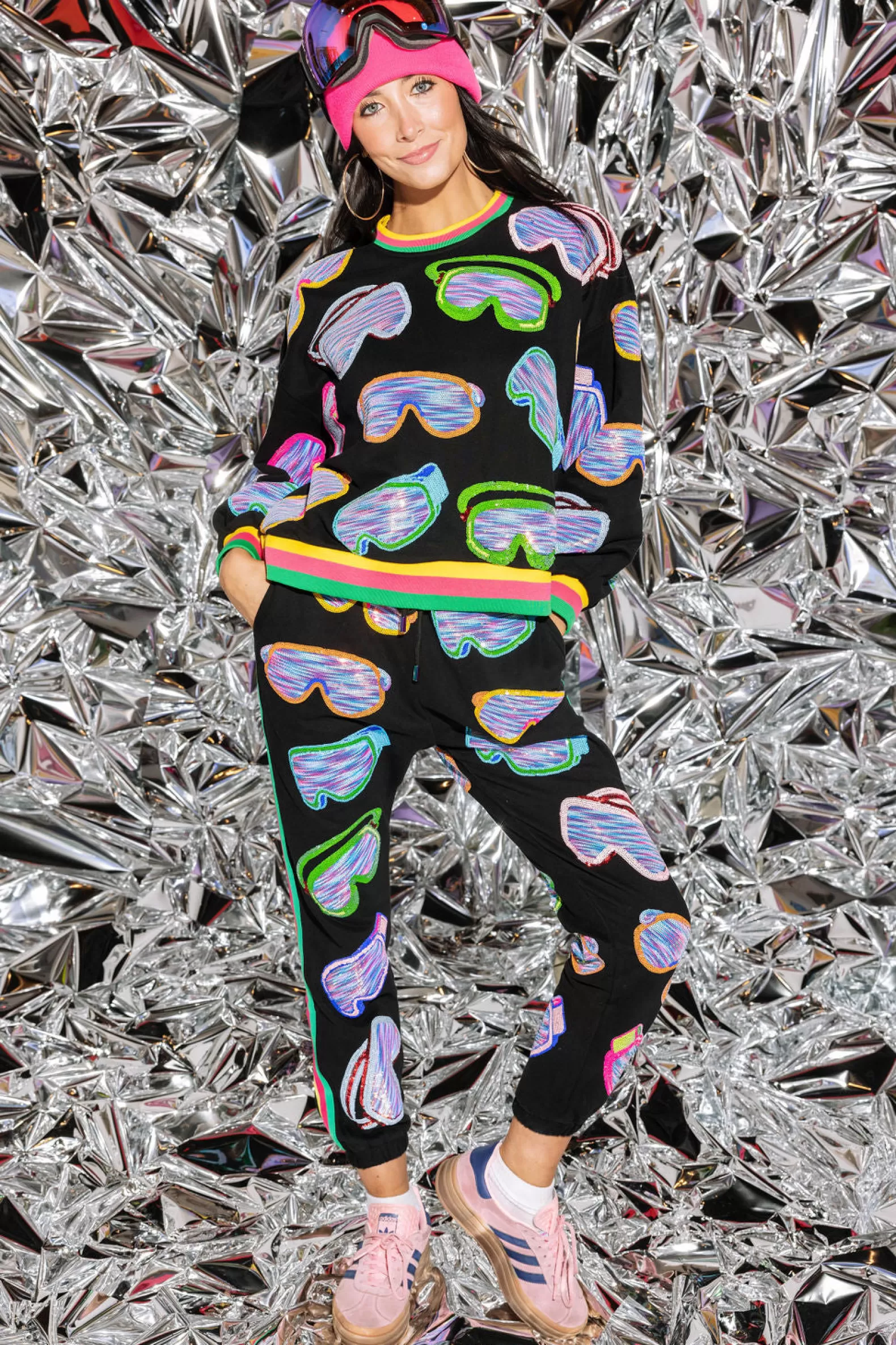 Queen of Sparkles Pants<Multi Ski Goggle Sport Stripe Jogger Black