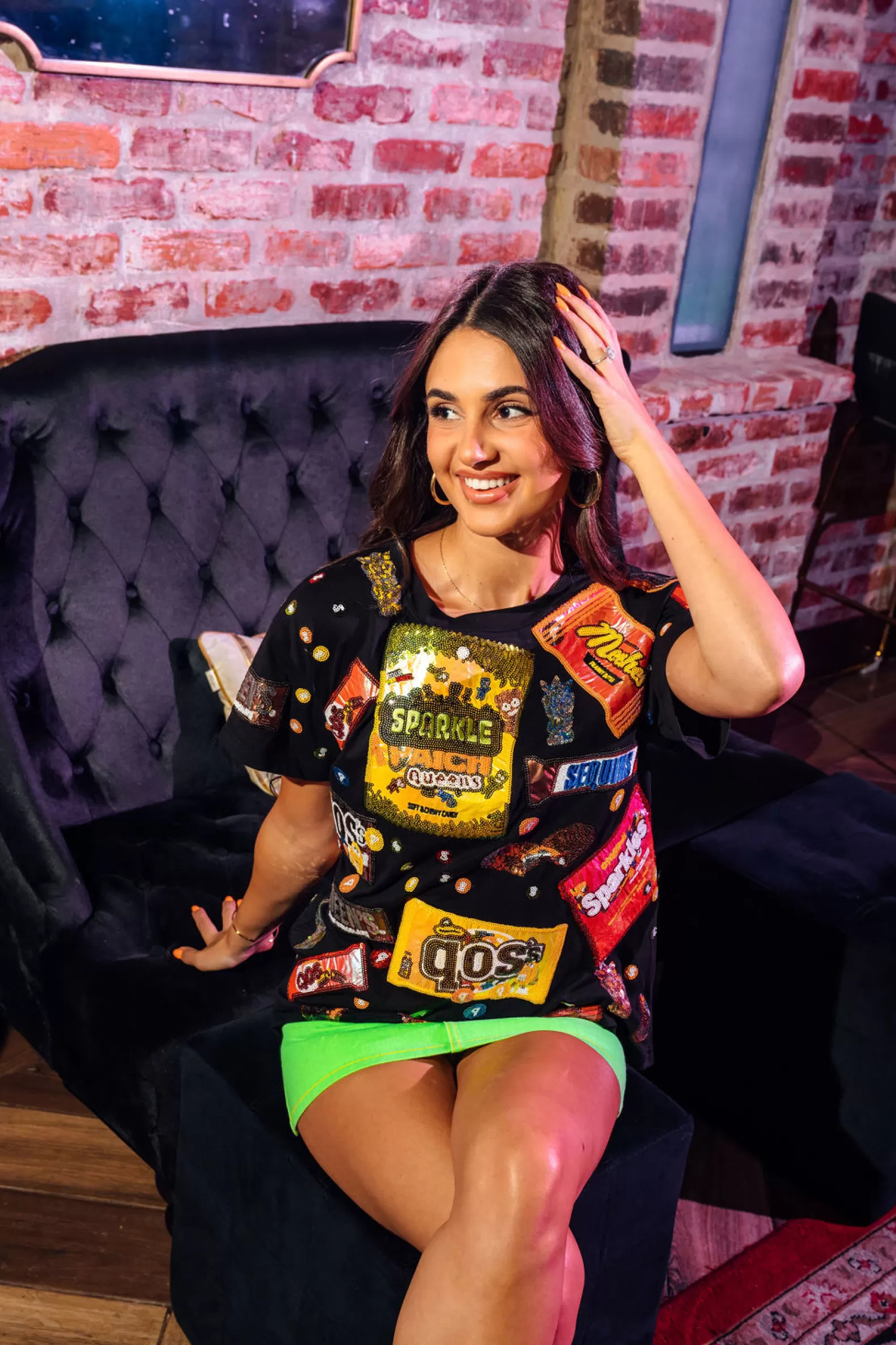 Queen of Sparkles Tees<Queen of Candy Tee Black