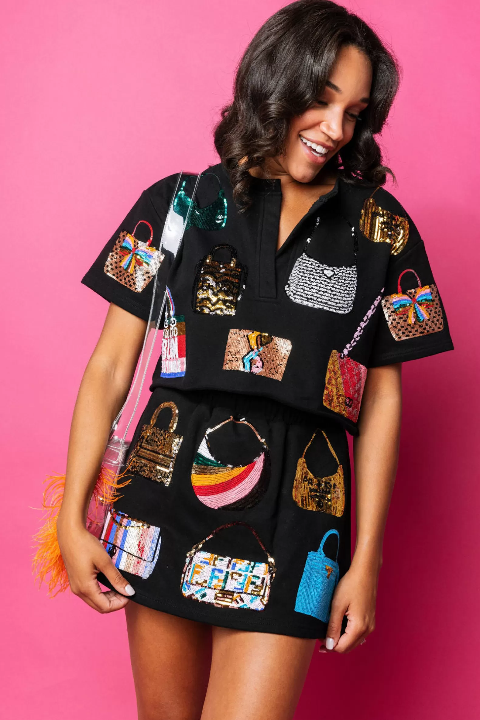 Queen of Sparkles Sets | Tops<Queen of Purses Top Black