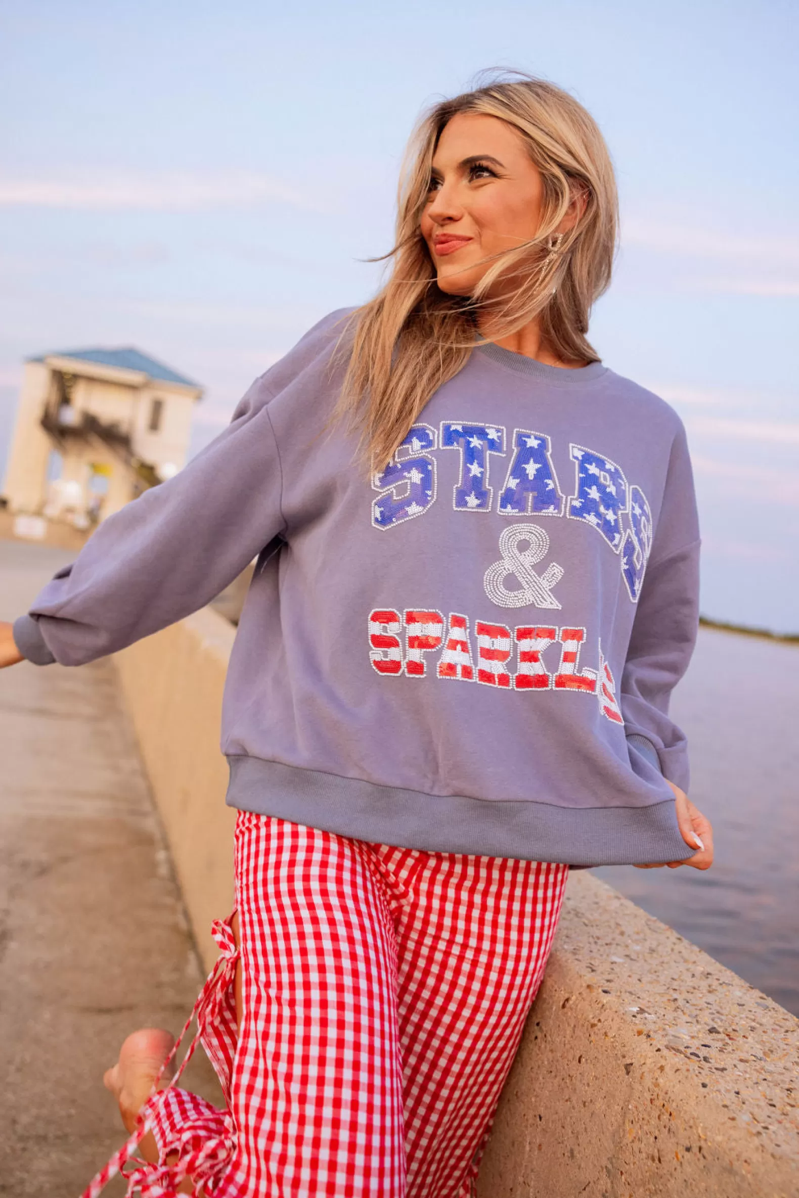 Queen of Sparkles Sweatshirts<'Stars & Sparkles' Sweatshirt Blue
