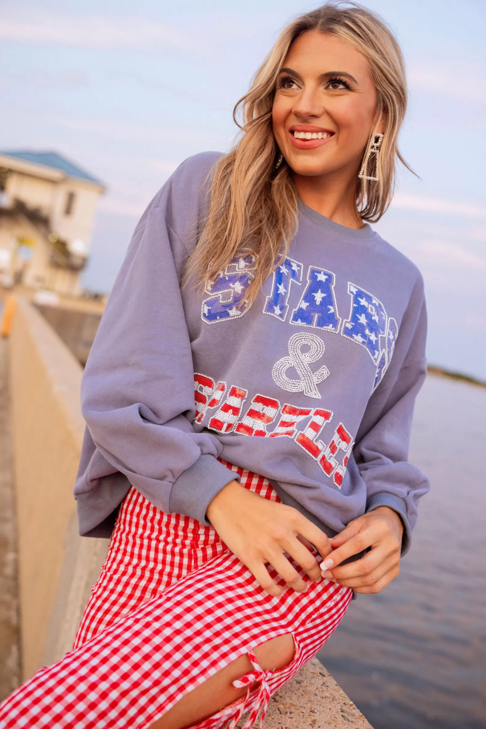 Queen of Sparkles Sweatshirts<'Stars & Sparkles' Sweatshirt Blue