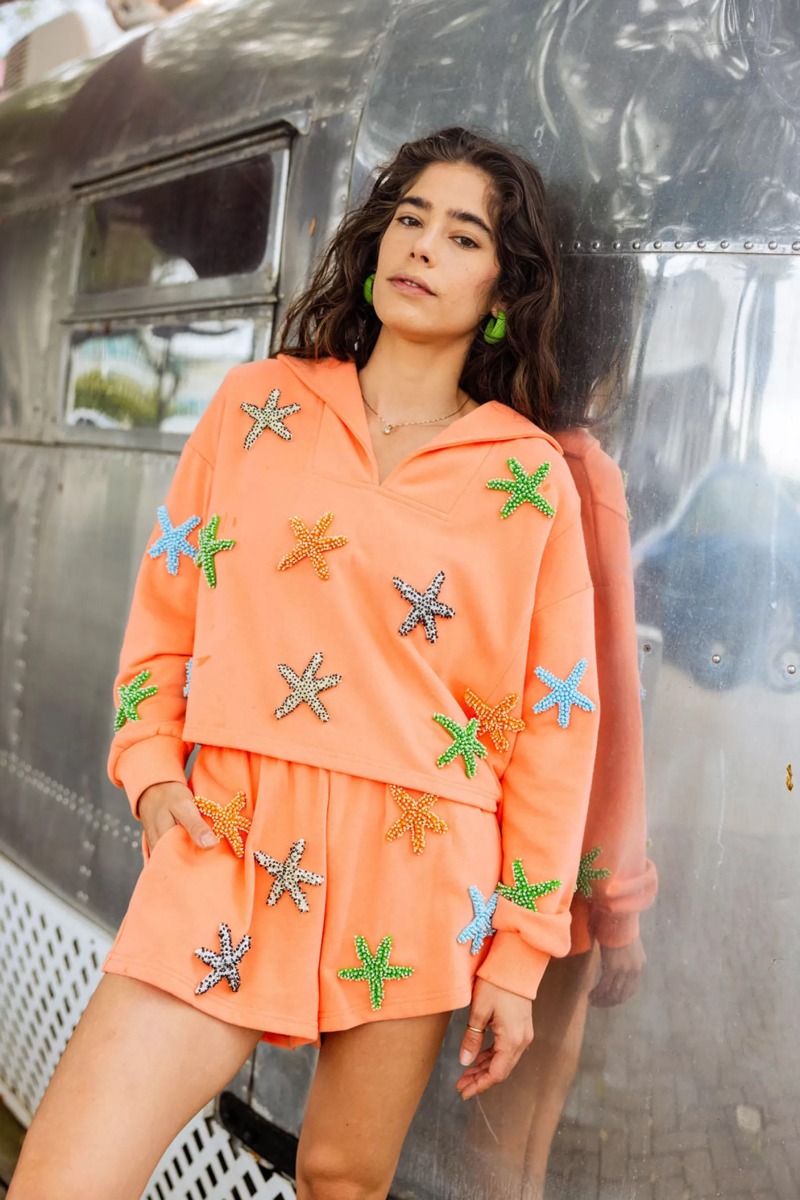 Queen of Sparkles Shorts | Our Favorites<Beaded Starfish Collar Short Coral