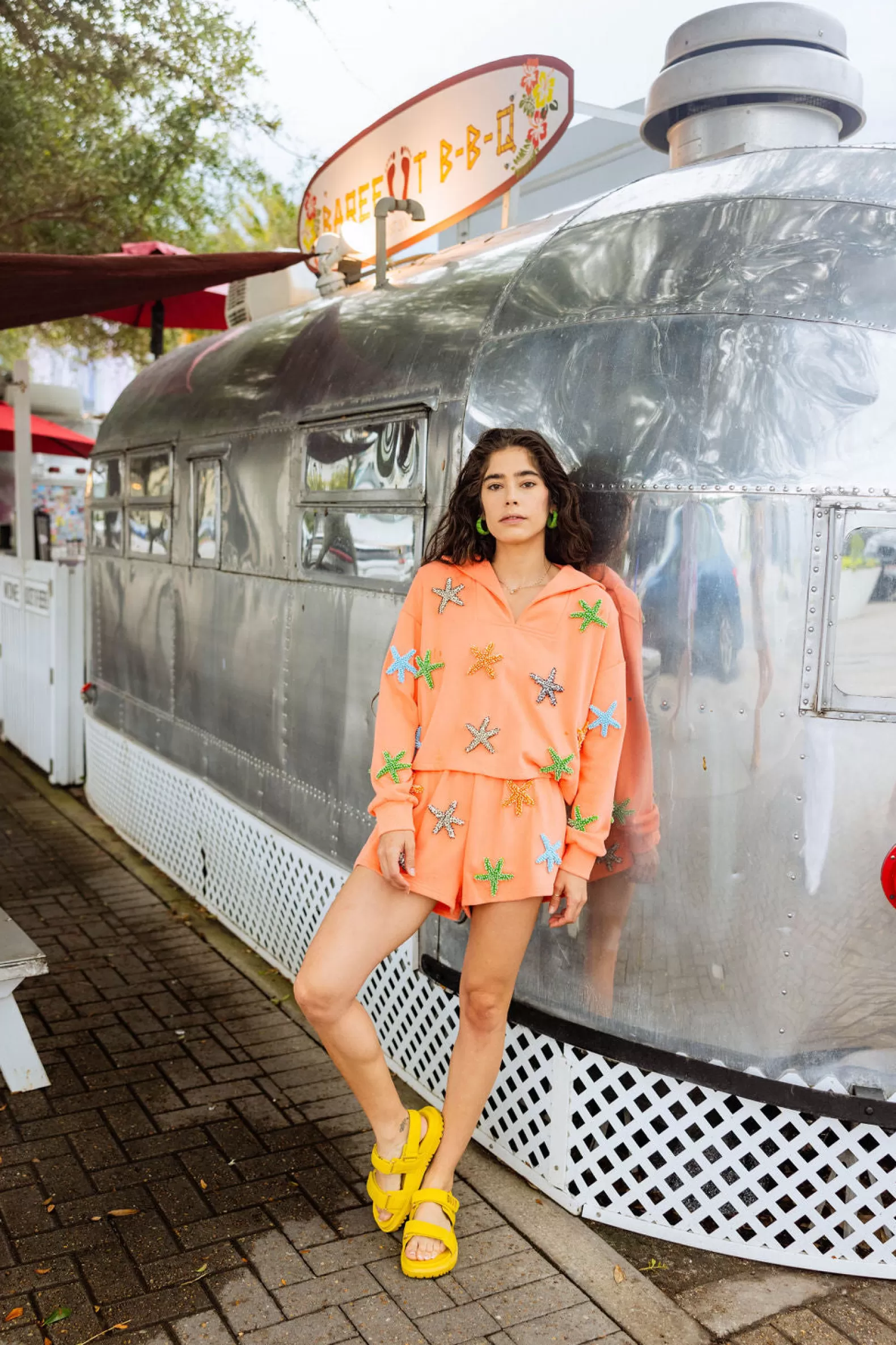 Queen of Sparkles Sweatshirts | Our Favorites<Beaded Starfish Collar Sweatshirt Coral
