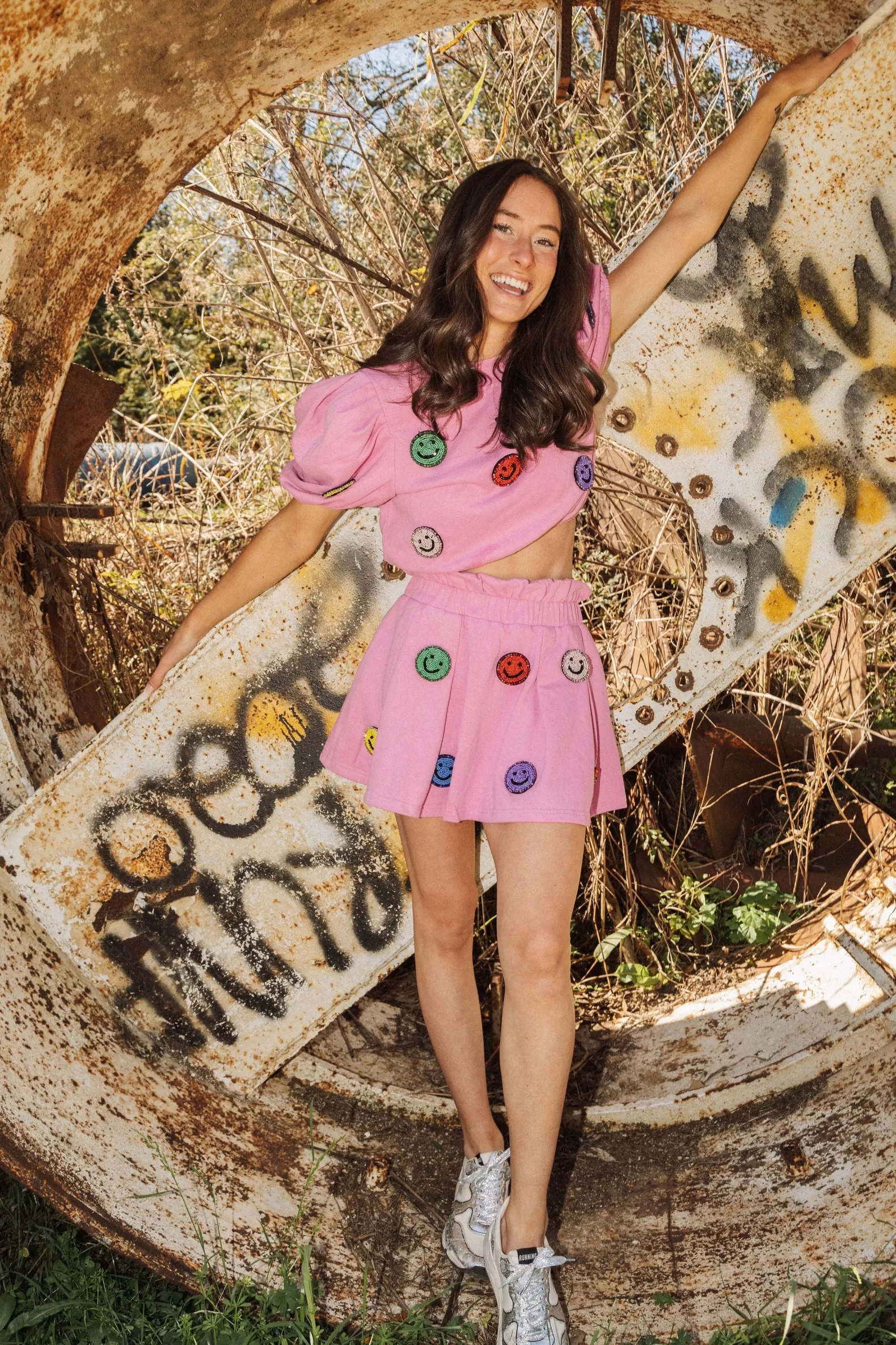 Queen of Sparkles Skirts<3D Pink Smiley Skort