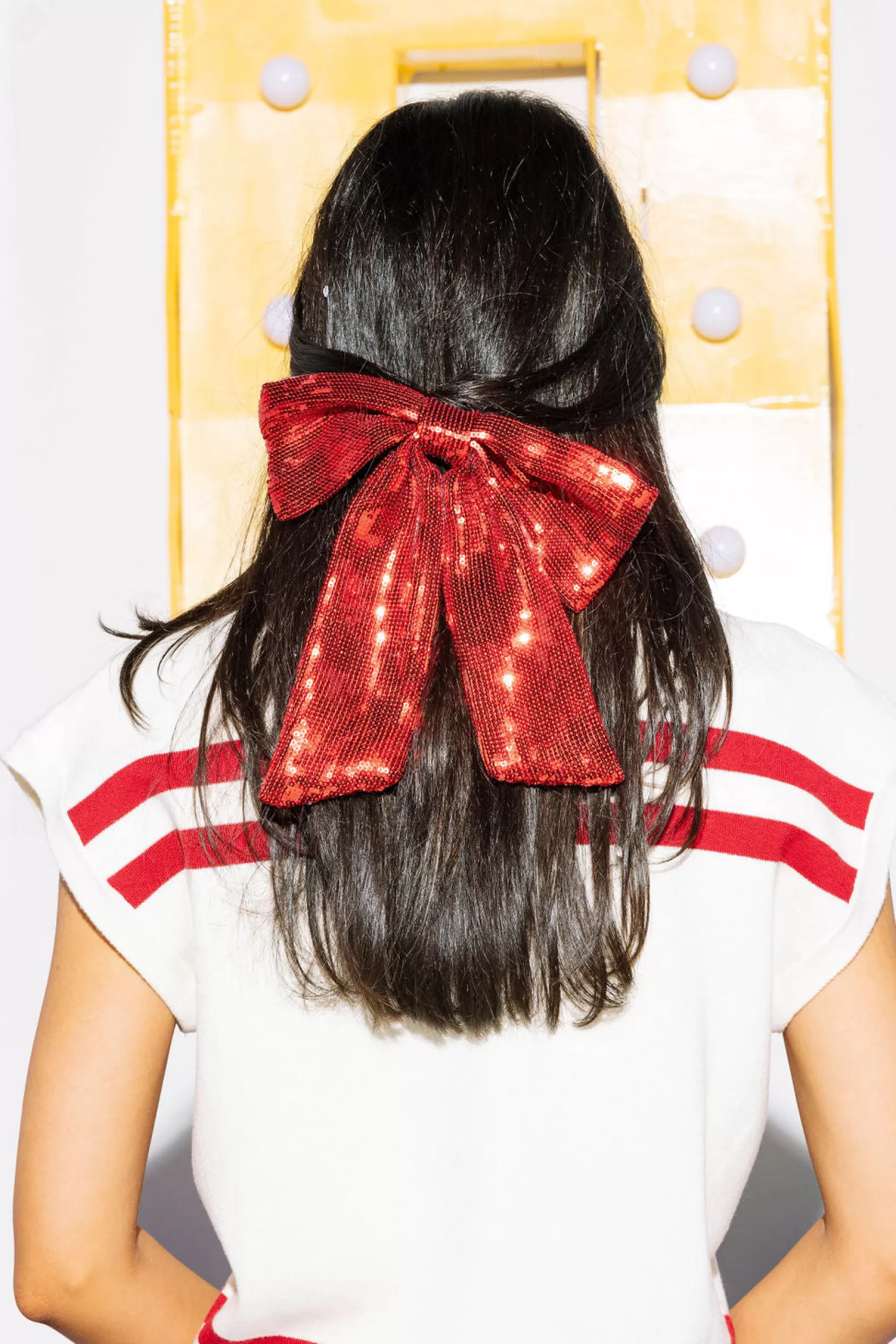 Queen of Sparkles Accessories<Full Sequin Hair Bows Red