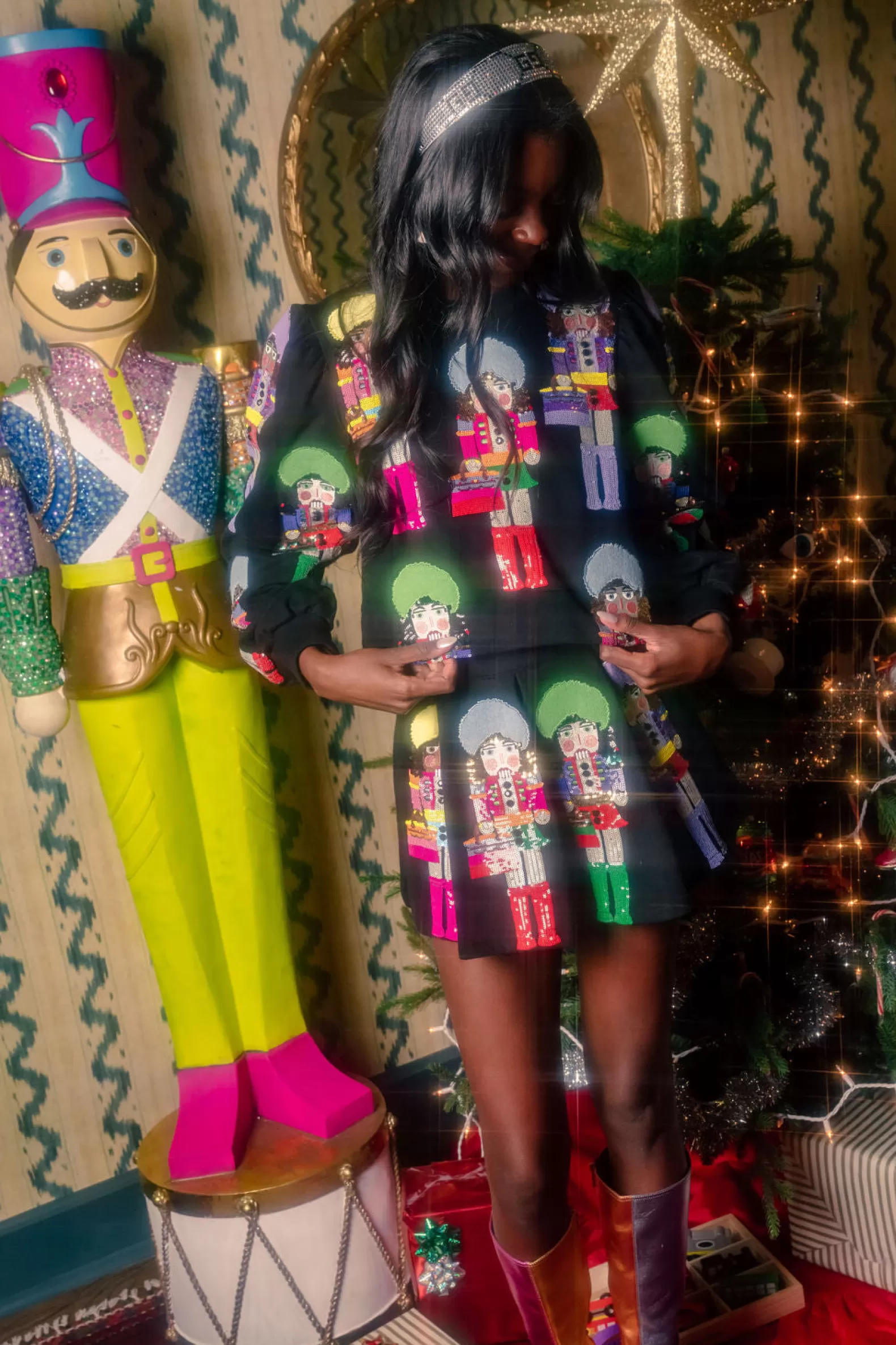 Queen of Sparkles Sets | Sweatshirts<Girly Nutcrackers Poof Sleeve Sweatshirt Black
