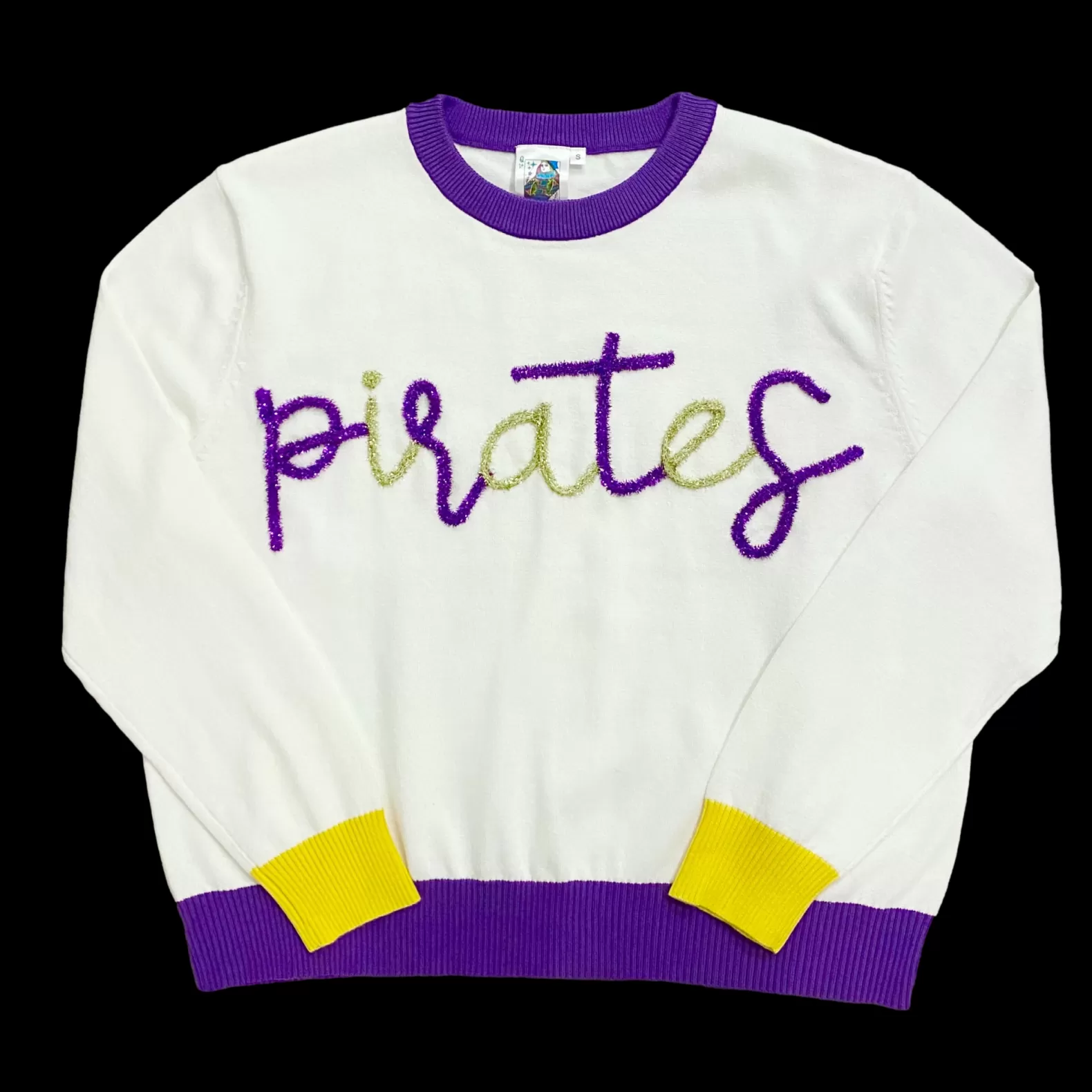 Queen of Sparkles Sweaters<Glitter Script "Pirates" Long Sleeve Sweater