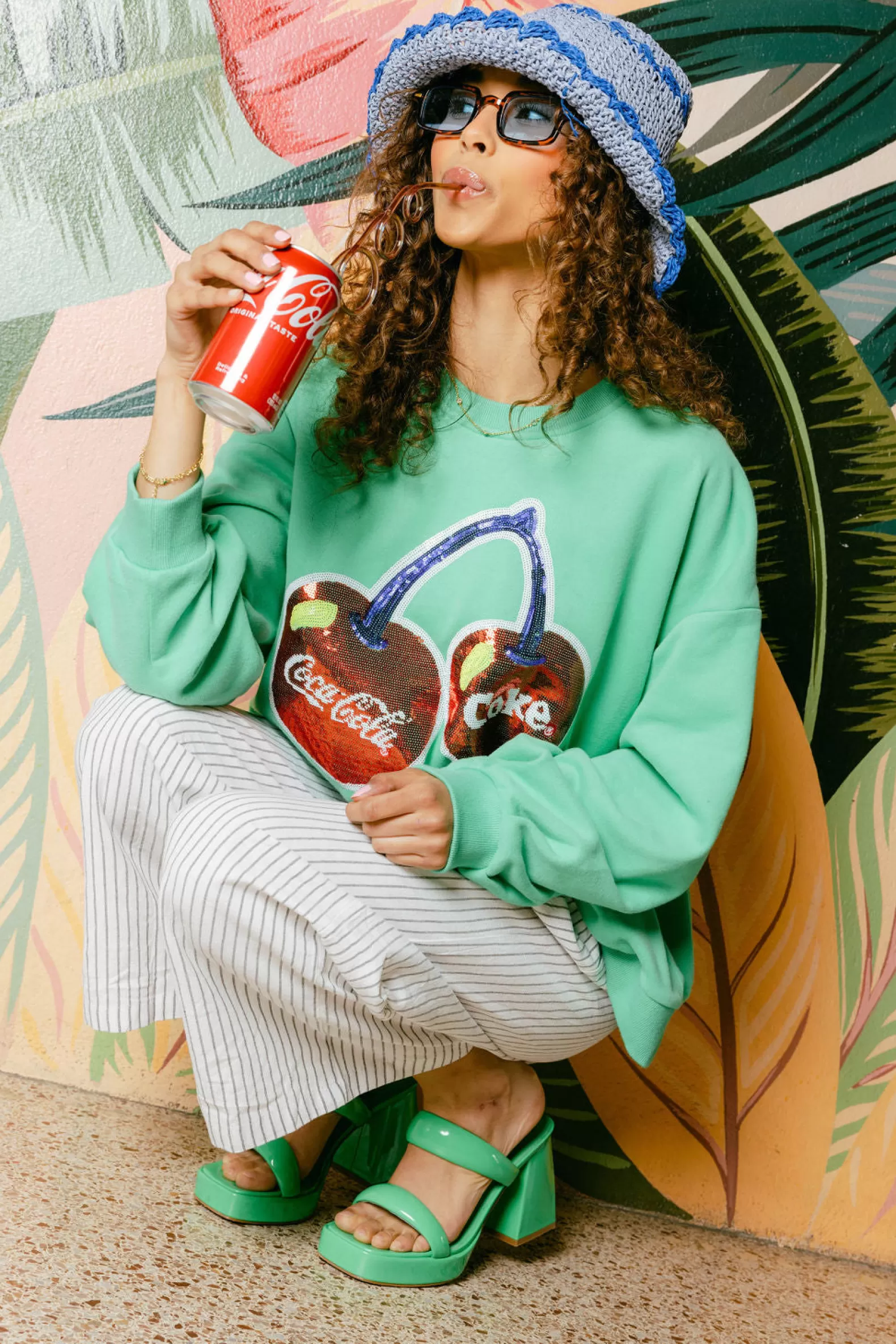 Queen of Sparkles Sweatshirts<Cherry Coca-Cola® Sweatshirt Green