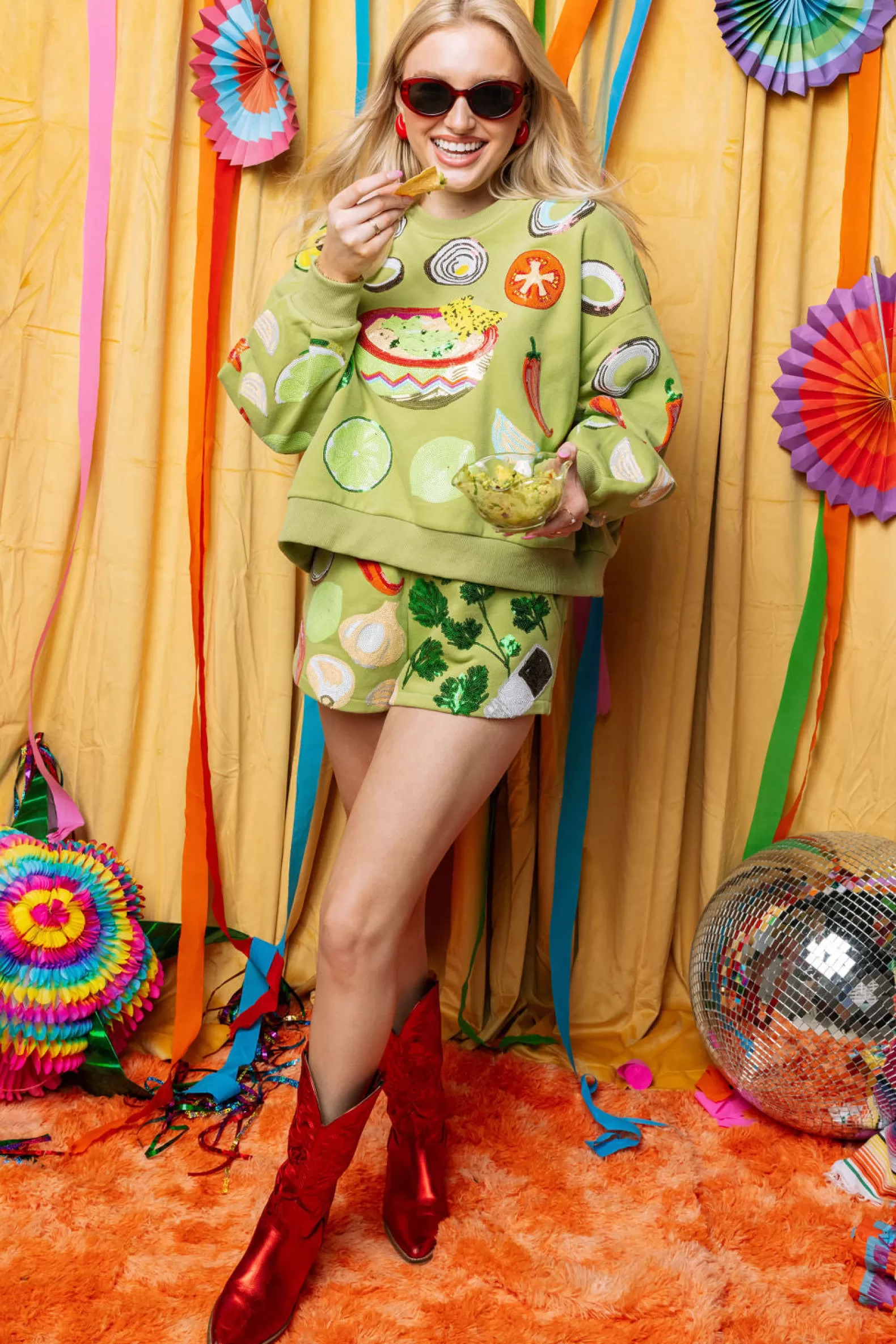 Queen of Sparkles Shorts | Sets<Guacamole Ingredient Icon Short Green