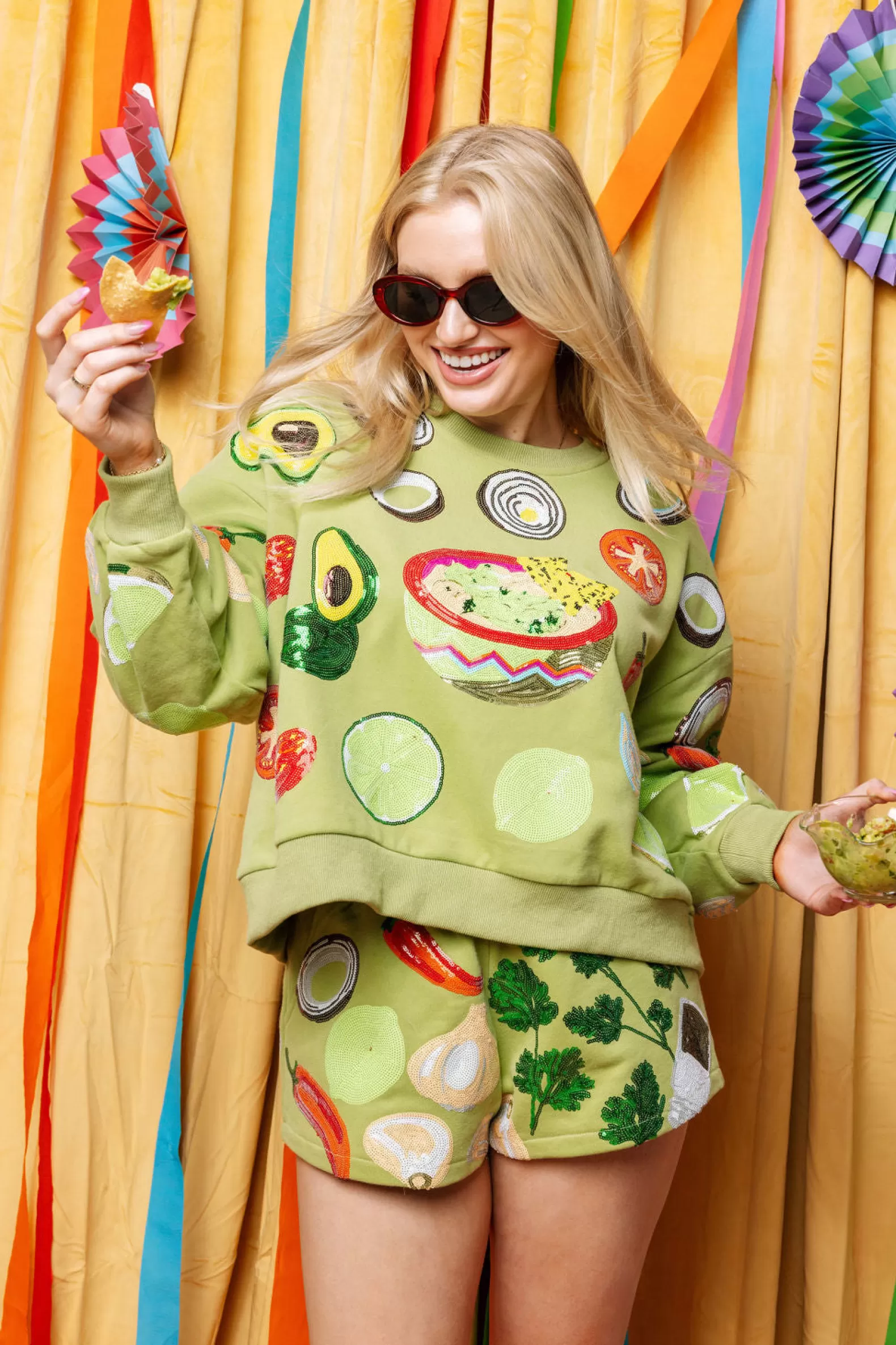 Queen of Sparkles Sweatshirts | Sets<Guacamole Ingredient Icon Sweatshirt Green
