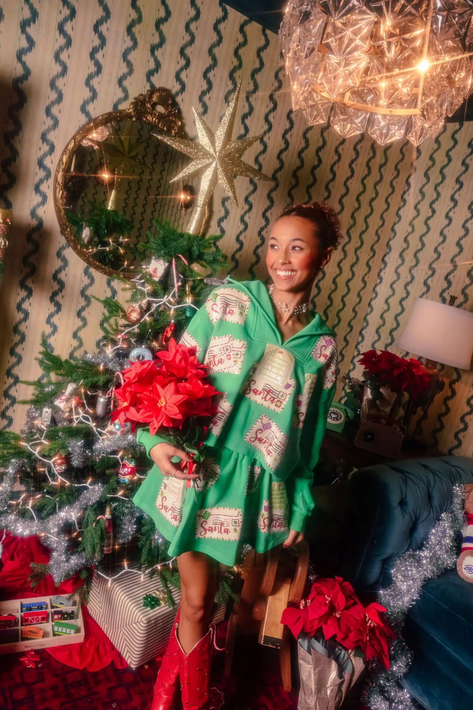 Queen of Sparkles Sets | Skirts<Letters to Santa Skirt Green