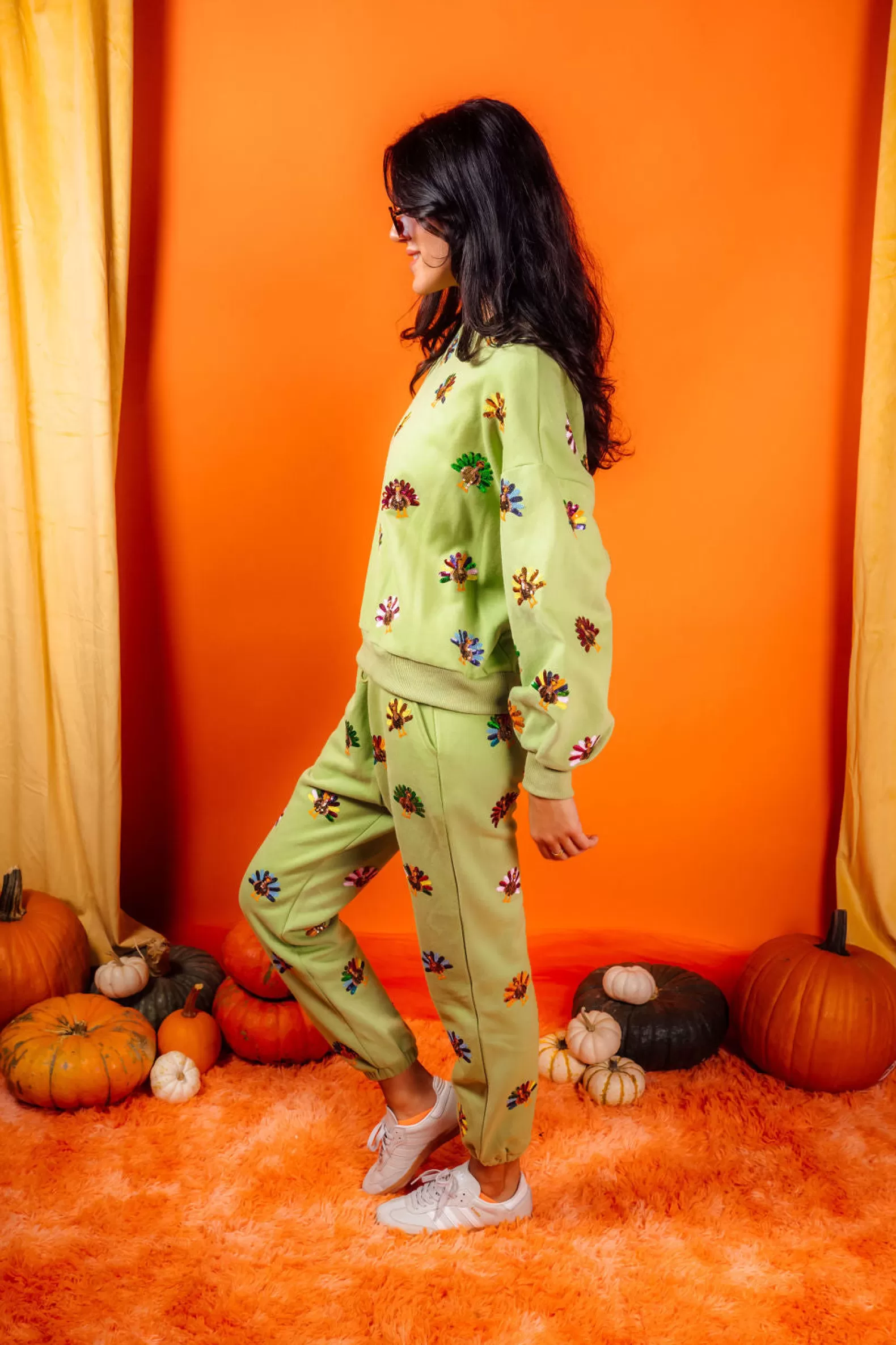Queen of Sparkles Sweatshirts<Multi Turkey Sweatshirt Green