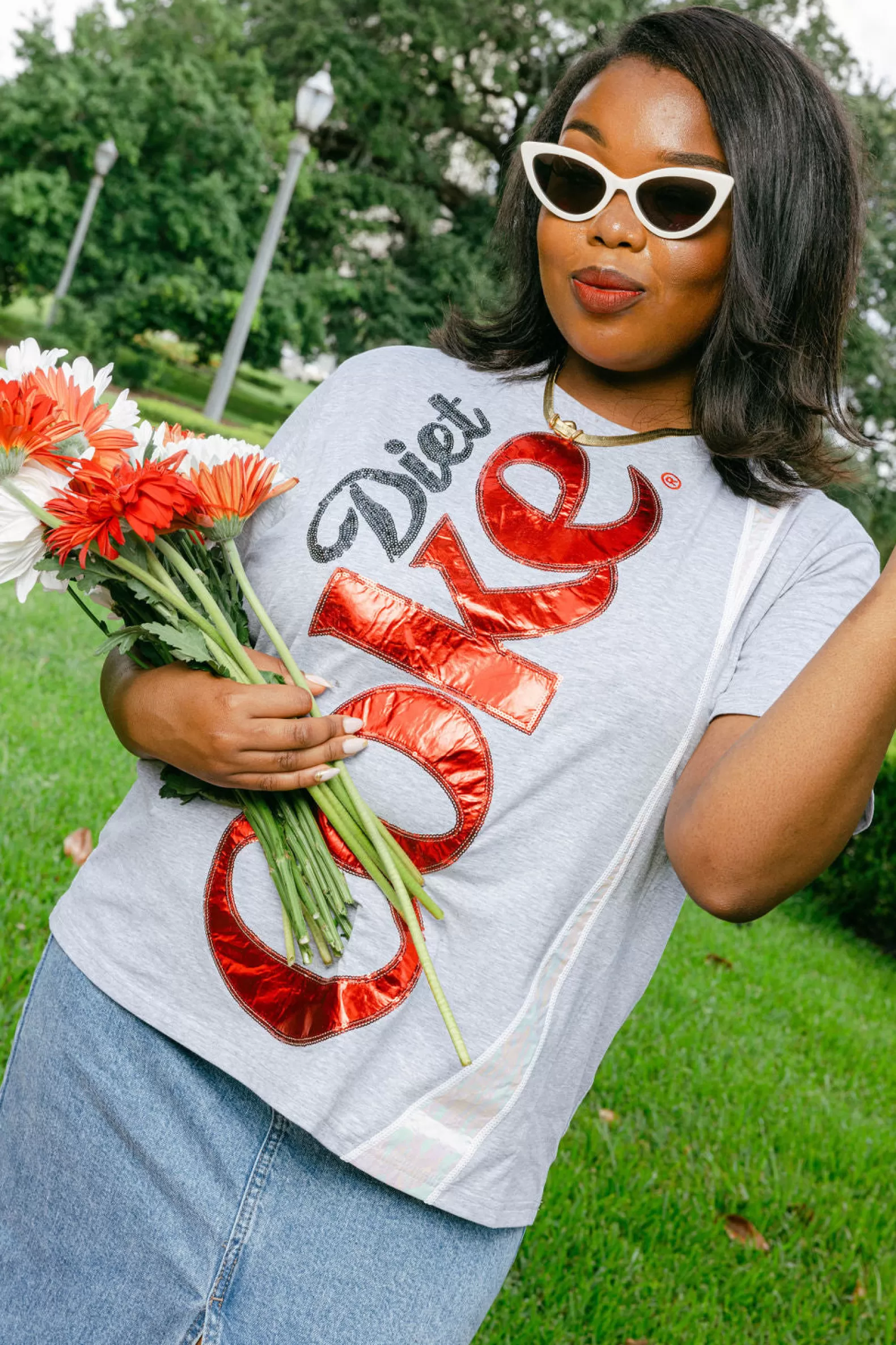 Queen of Sparkles Tees<Diet Coke® Logo Tee Grey