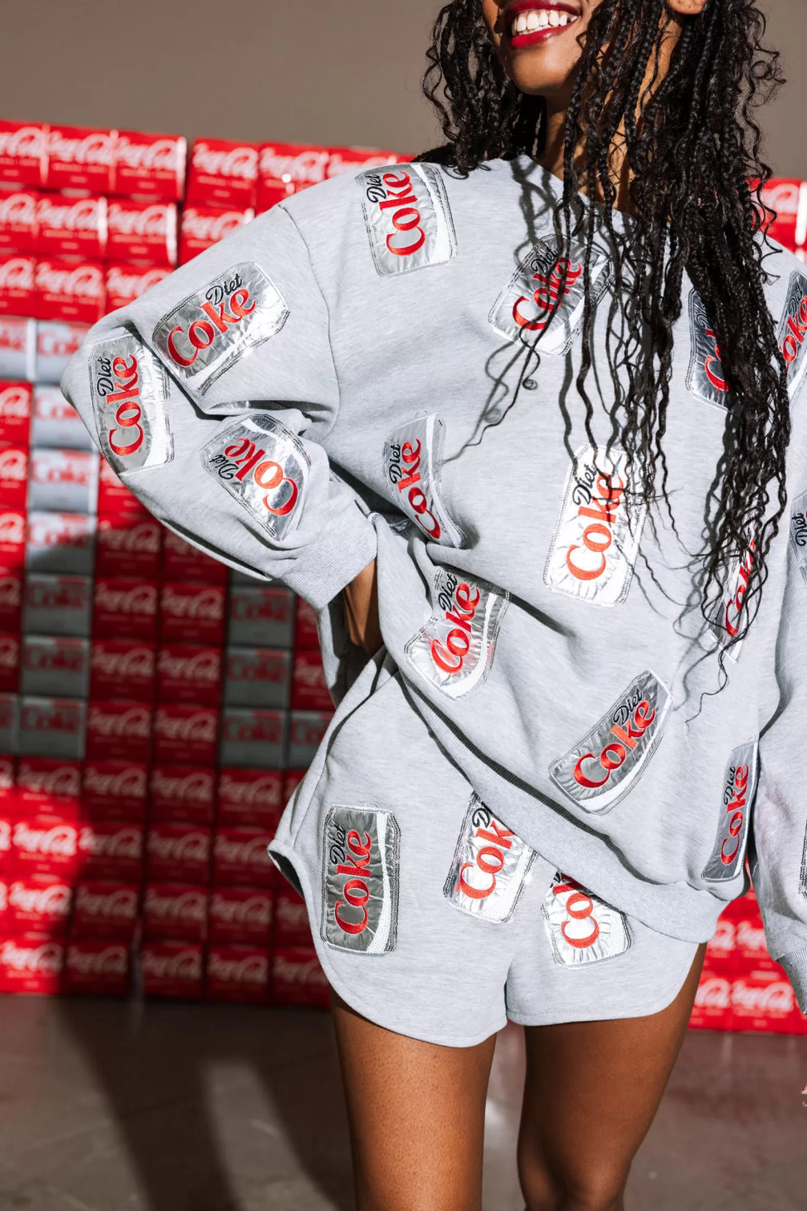 Queen of Sparkles Shorts | Sets<Scattered Diet Coke® Can Short Grey