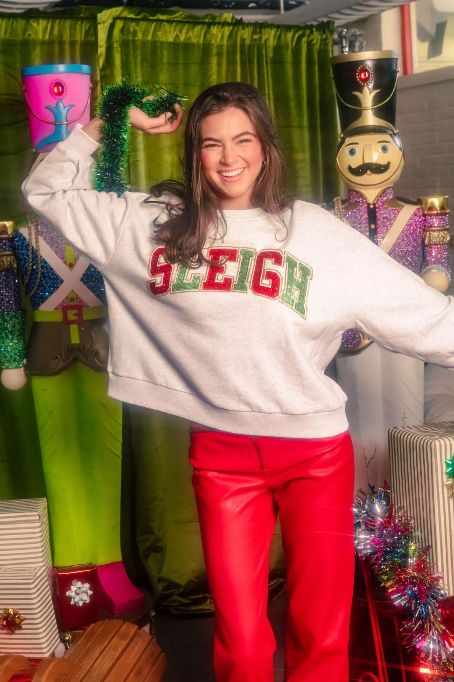 Queen of Sparkles Sweatshirts<Sleigh Sweatshirt Grey