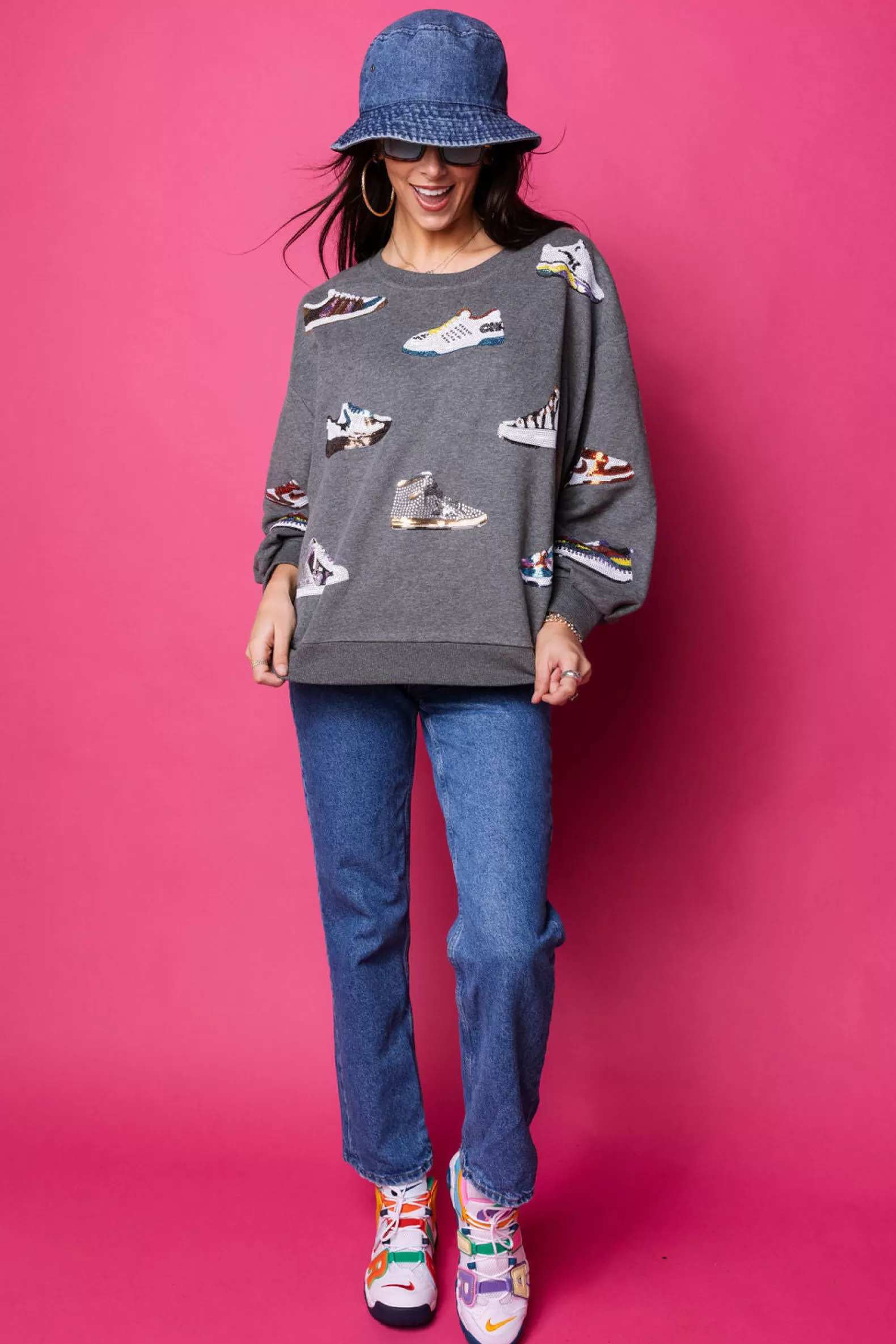 Queen of Sparkles Sweatshirts<Sneaker All Over Sweatshirt Grey
