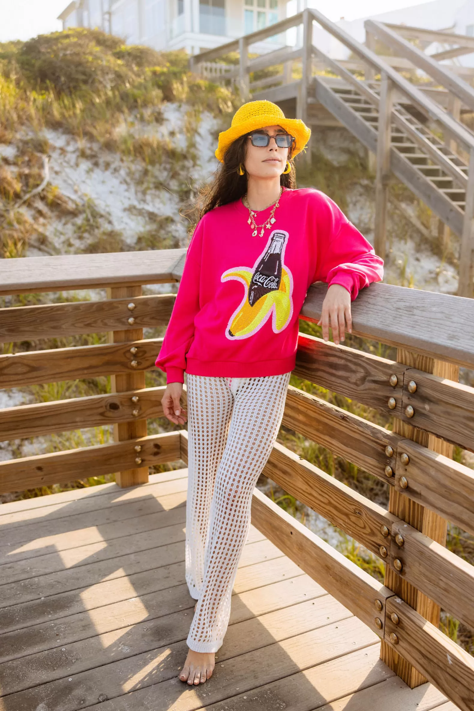 Queen of Sparkles Sweatshirts<Hot Banana Coca-Cola® Bottle Sweatshirt Pink