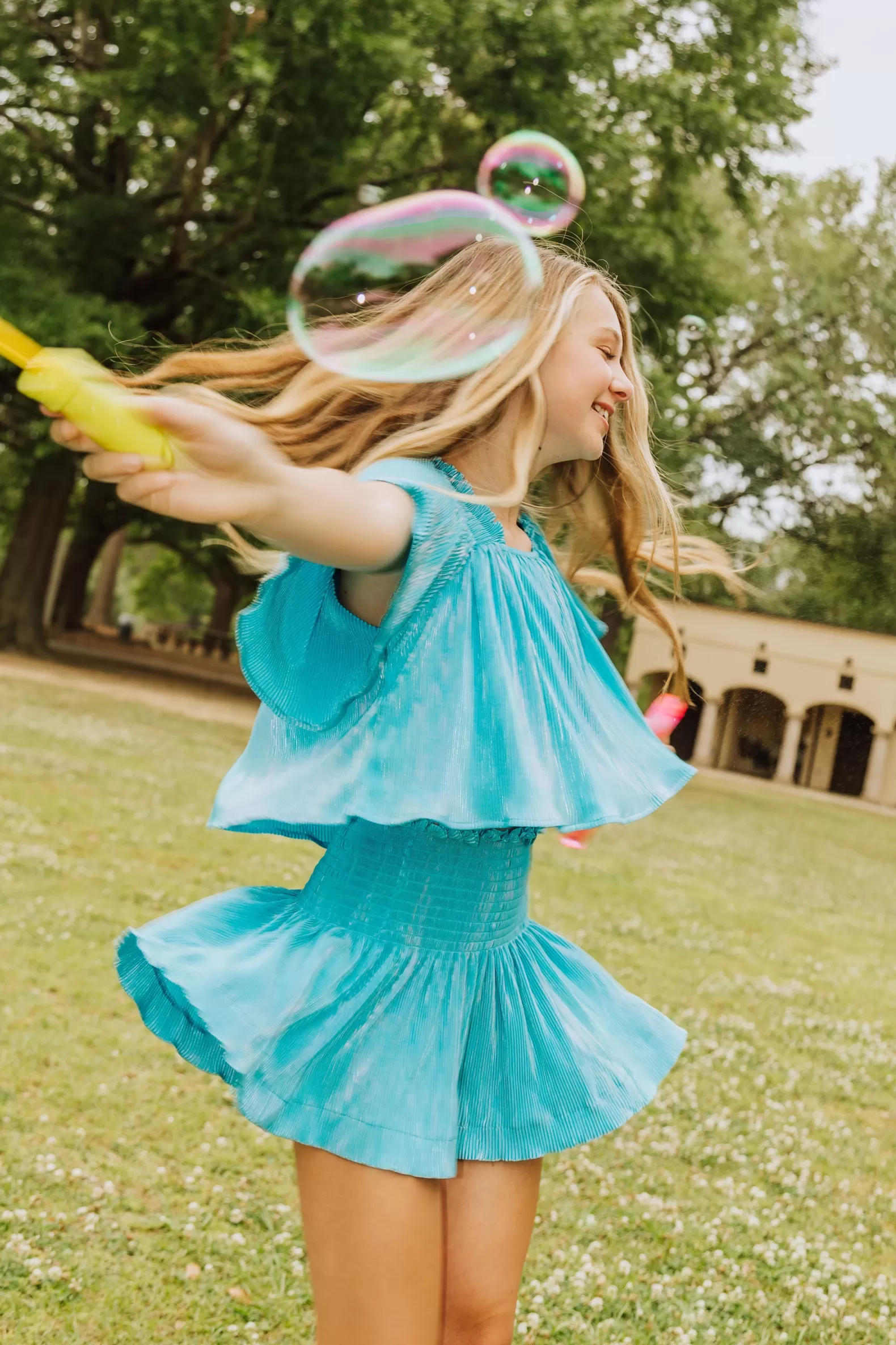 Queen of Sparkles Kids<Kids Aqua Pleat Swing Shorts