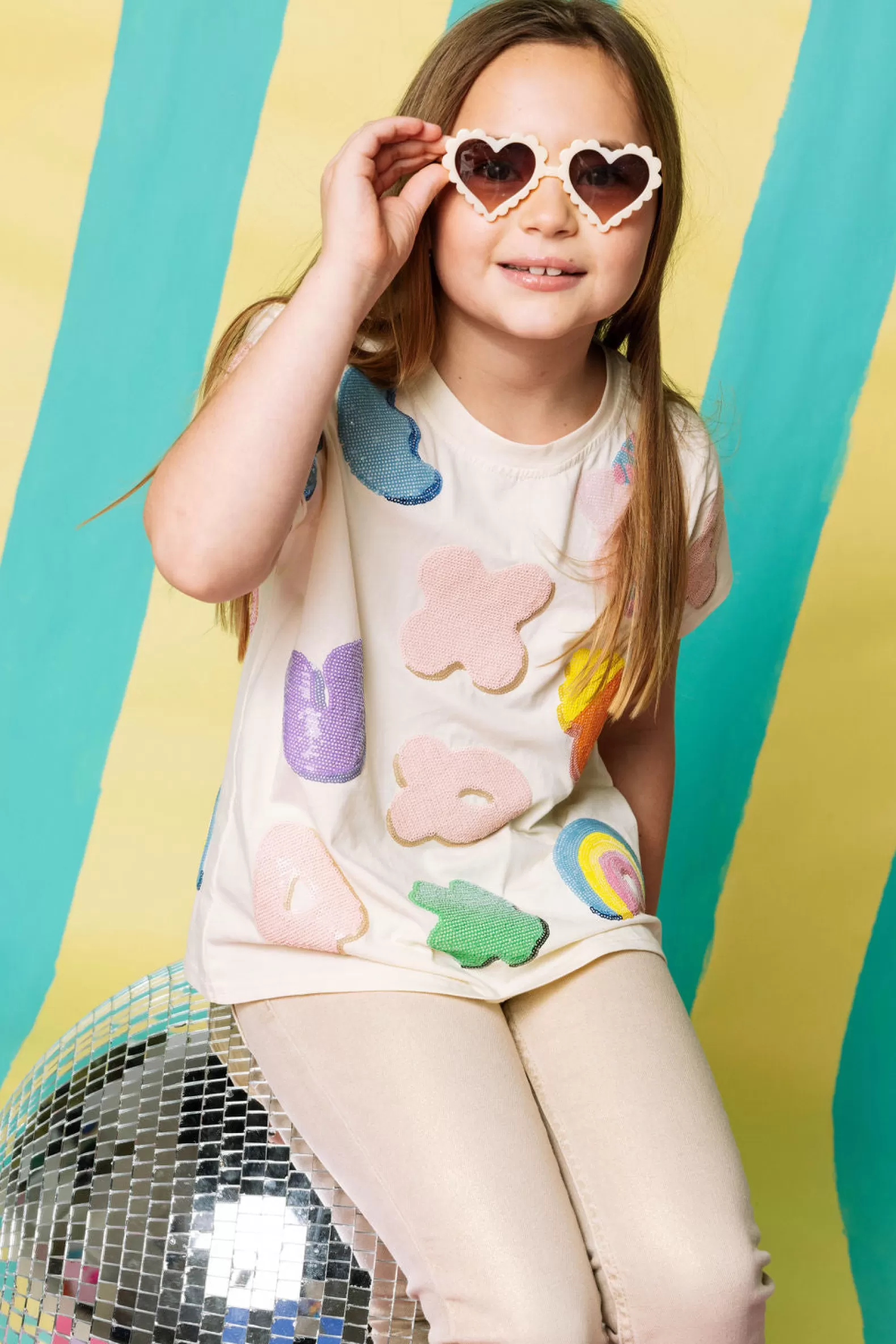 Queen of Sparkles Kids<Kids Lucky Charm Icon Tee Ivory