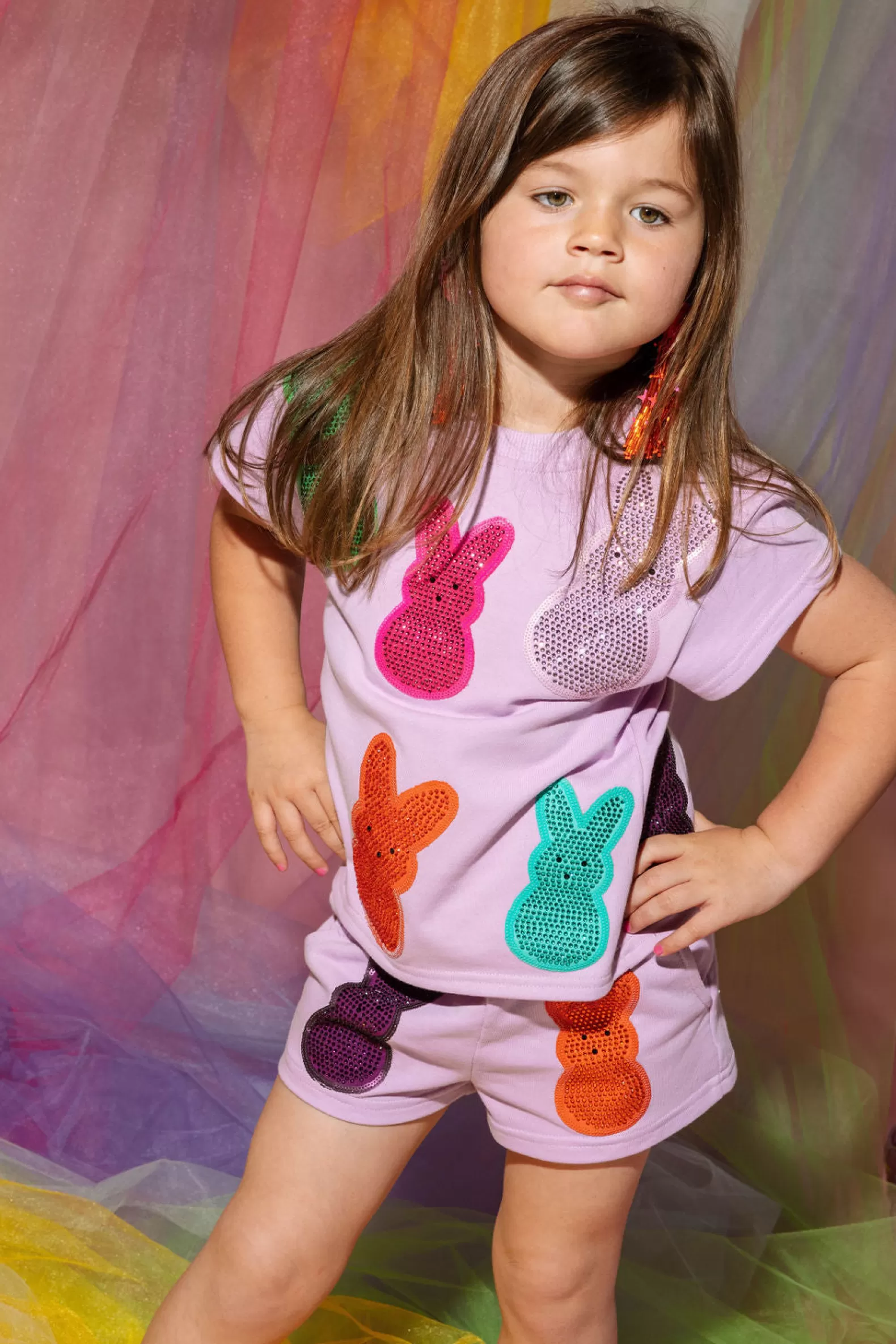 Queen of Sparkles Our Favorites | Kids<Kids Multi Peeps Top Lavender