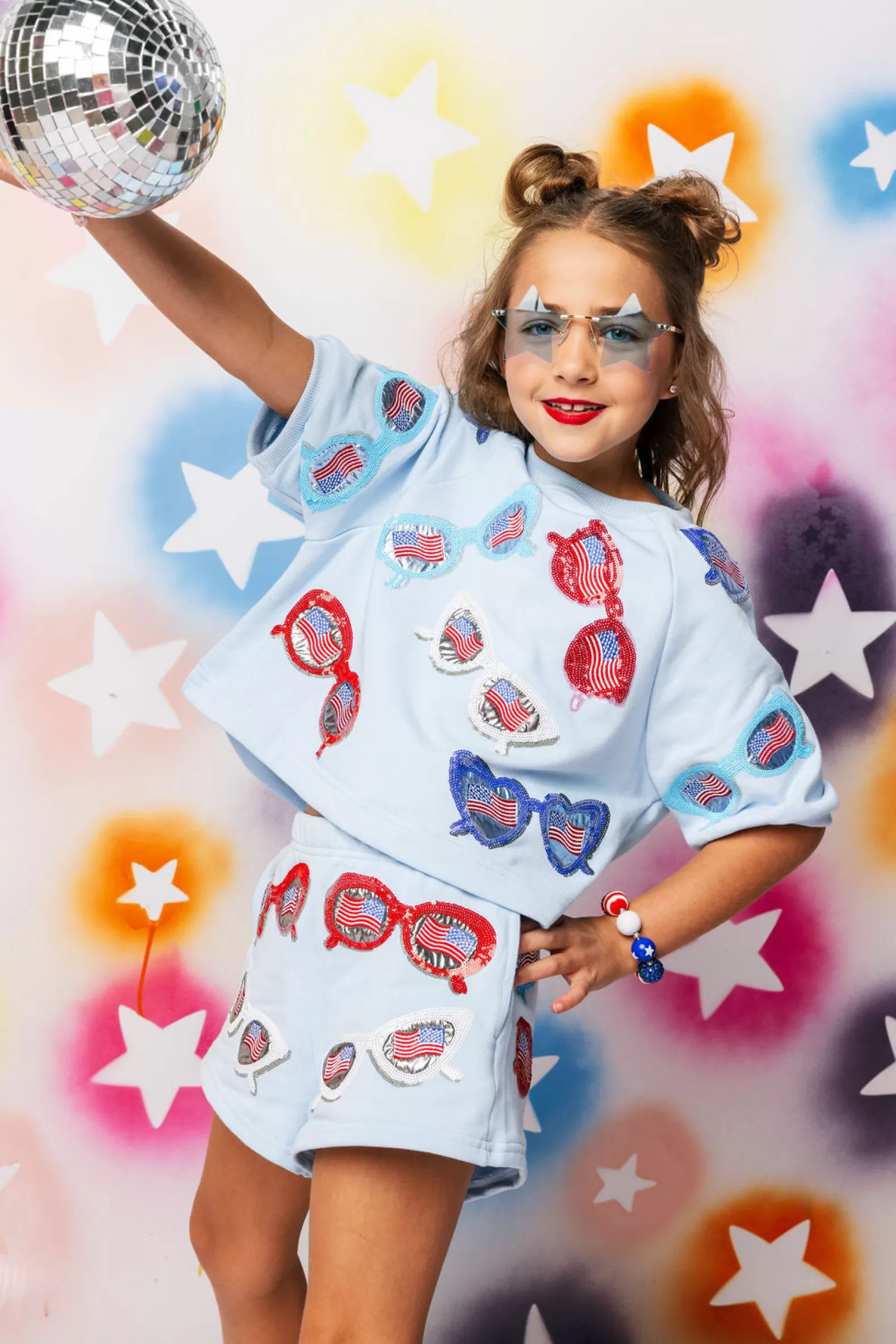 Queen of Sparkles Kids<Kids USA Sunglass Top Light Blue