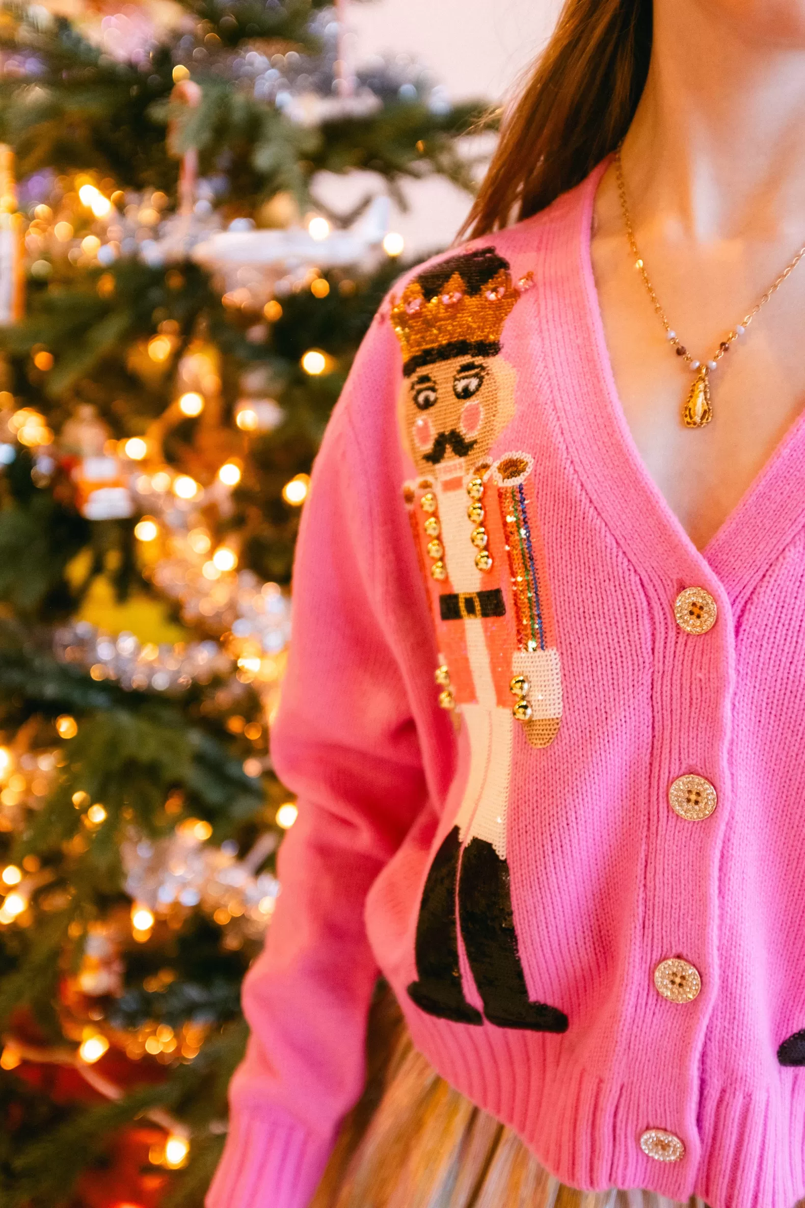 Queen of Sparkles Kids<Kids Pink Nutcracker Cardigan