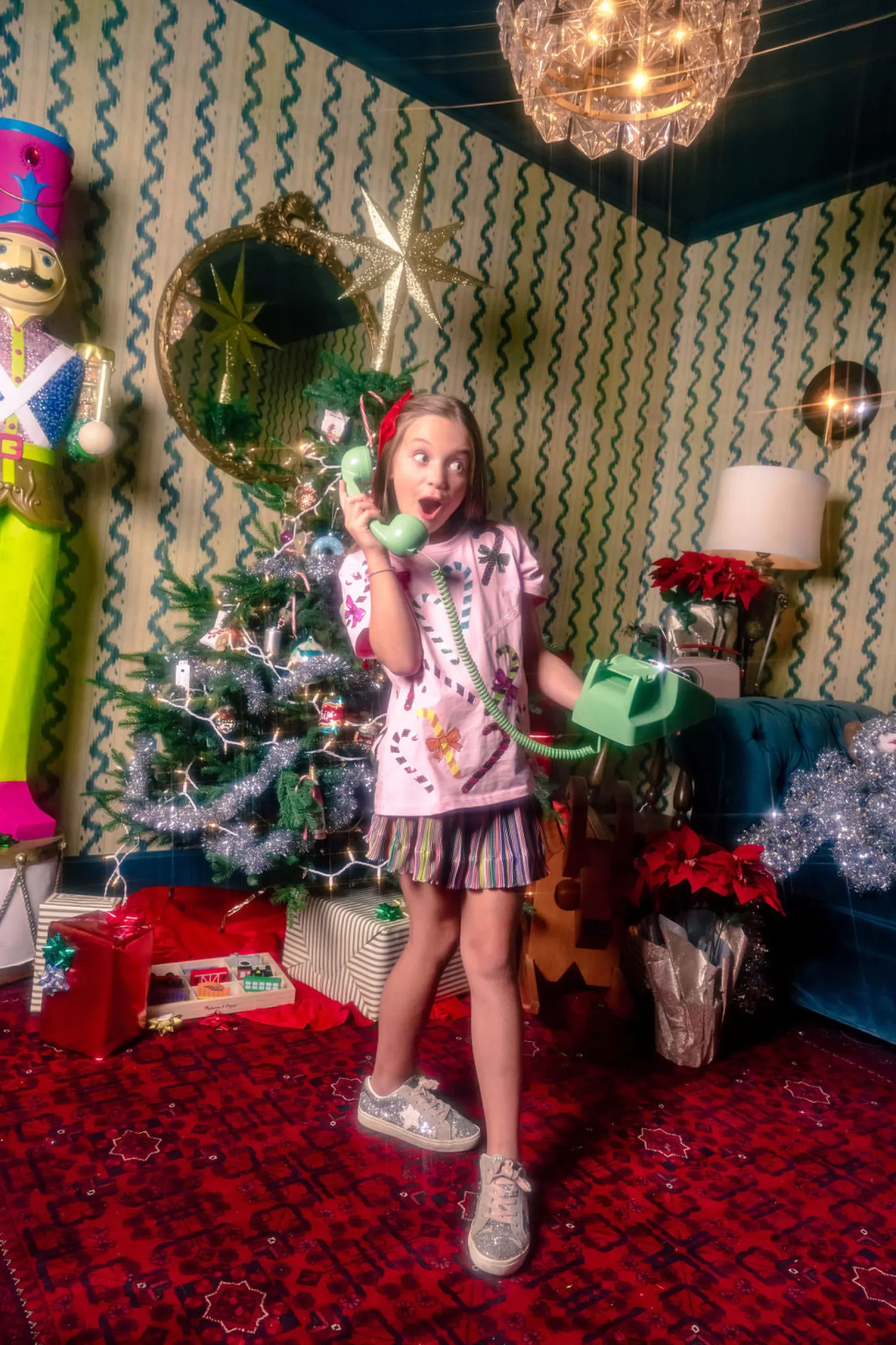 Queen of Sparkles Kids<Kids Rainbow Candy Canes Tee Pink