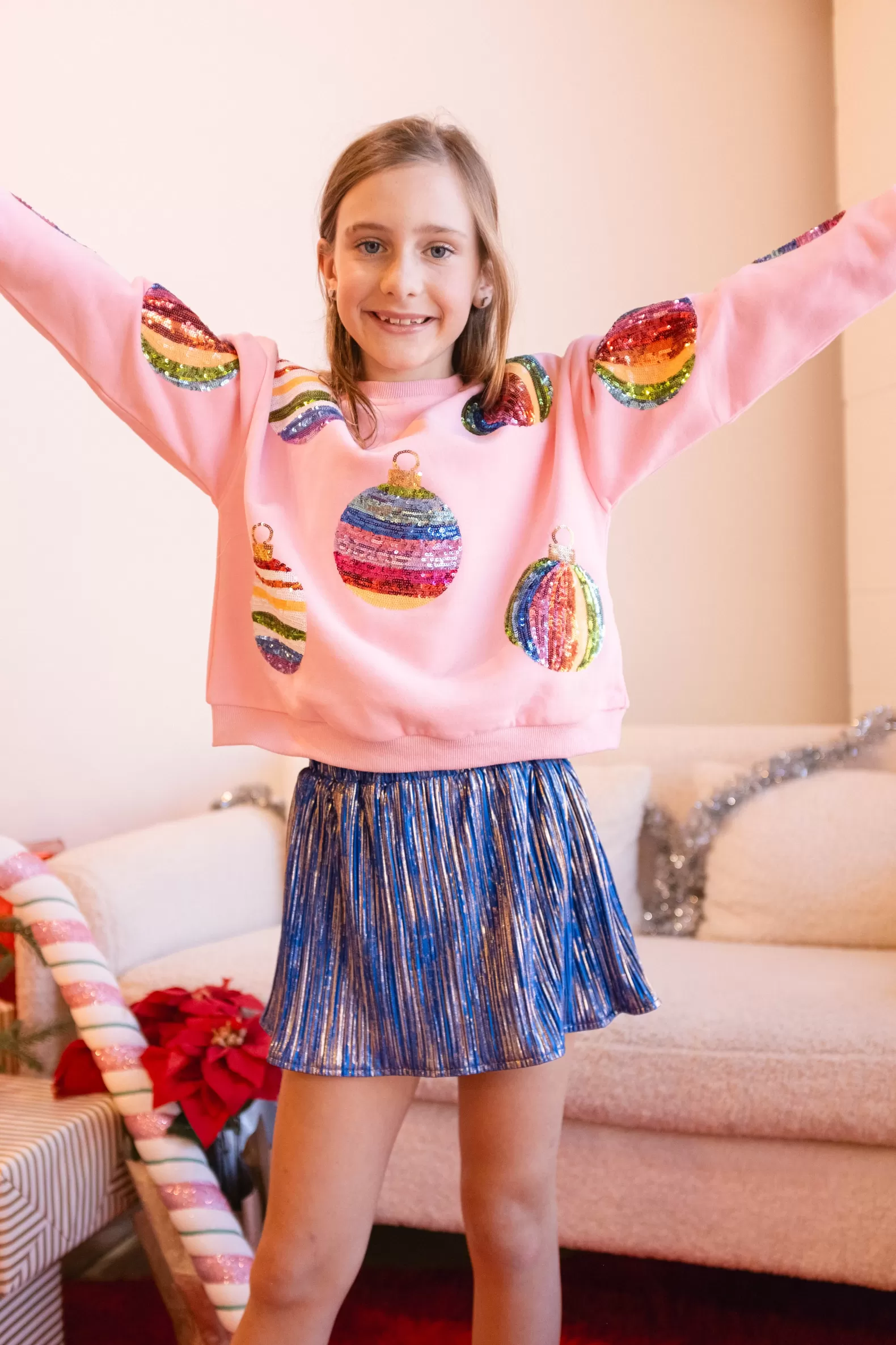 Queen of Sparkles Kids<Kids Ribbed Skort Royal/Gold