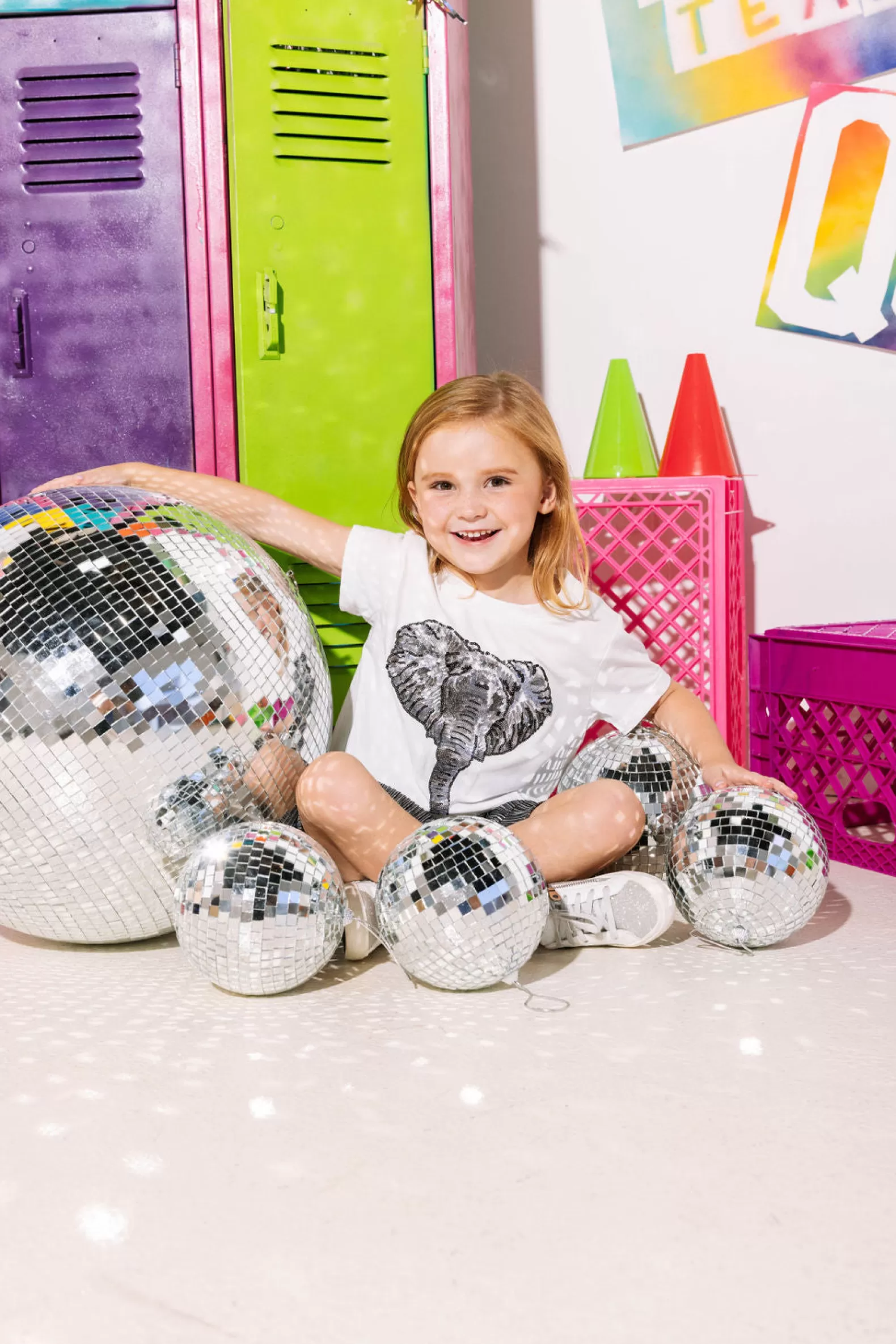 Queen of Sparkles Kids<Kids Elephant Head Tee White