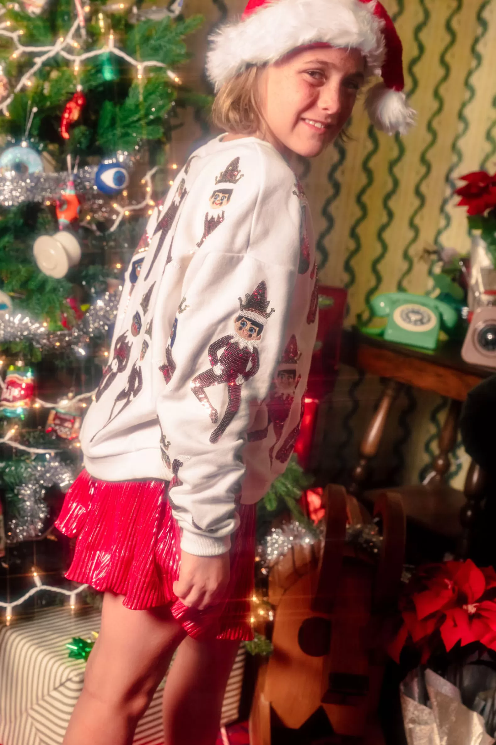 Queen of Sparkles Kids<Kids Elf Sweatshirt White