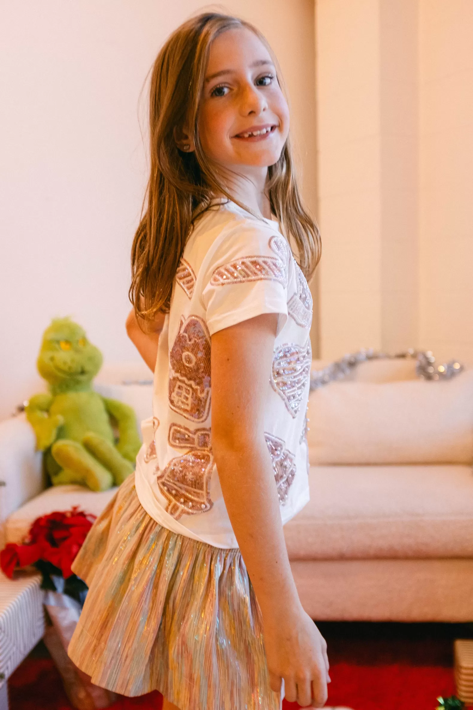 Queen of Sparkles Kids<Kids Frosted Christmas Cookie Oversized Tee White