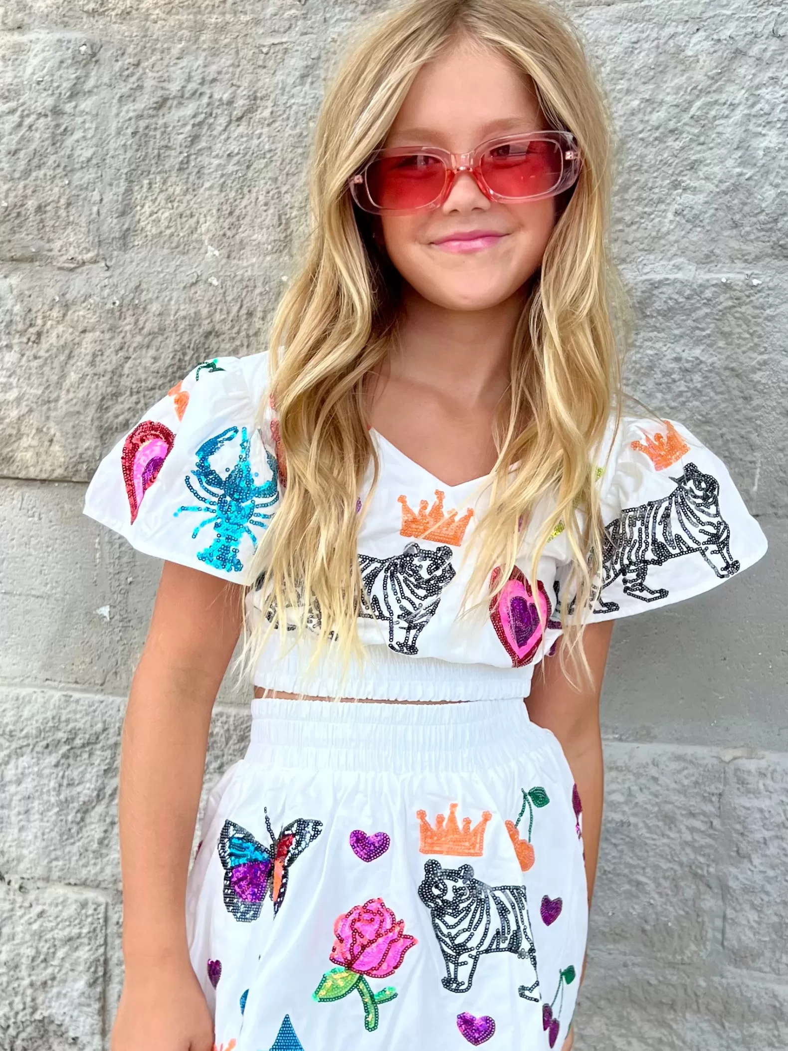 Queen of Sparkles Kids<Kids Icon Short Sleeve Top White