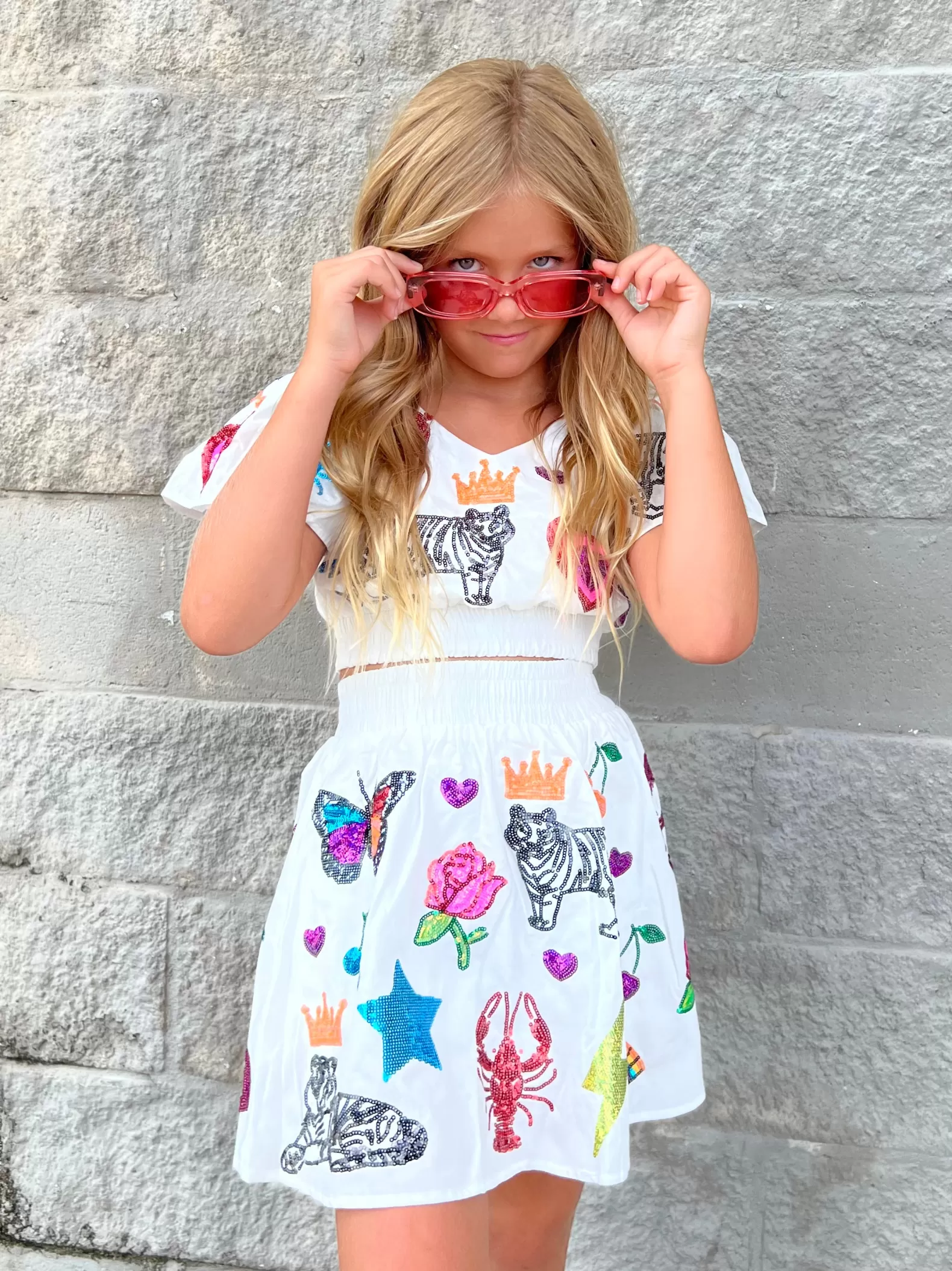 Queen of Sparkles Kids<Kids Icon Short Sleeve Top White