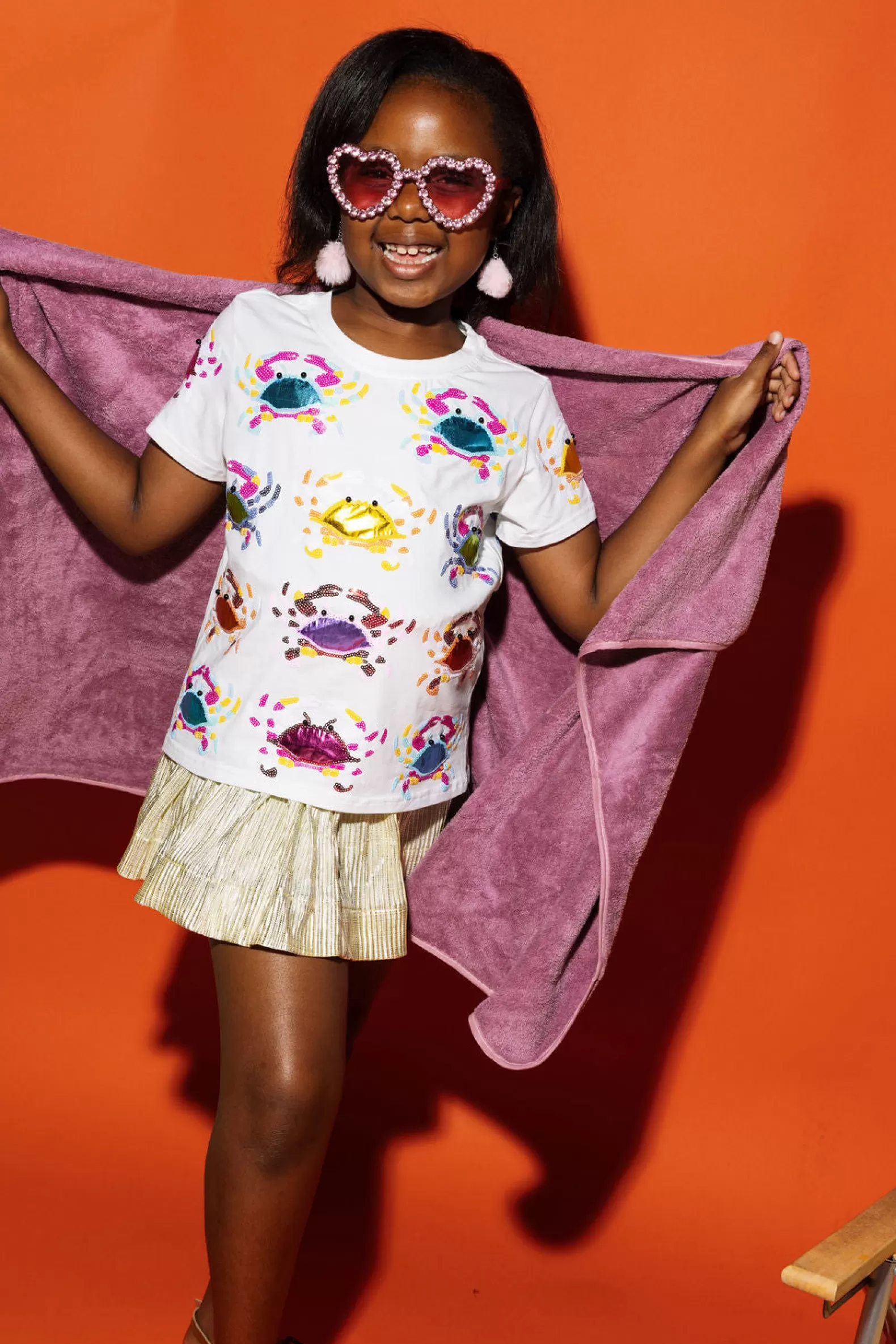Queen of Sparkles Our Favorites | Kids<Kids Scattered Crab Tee White
