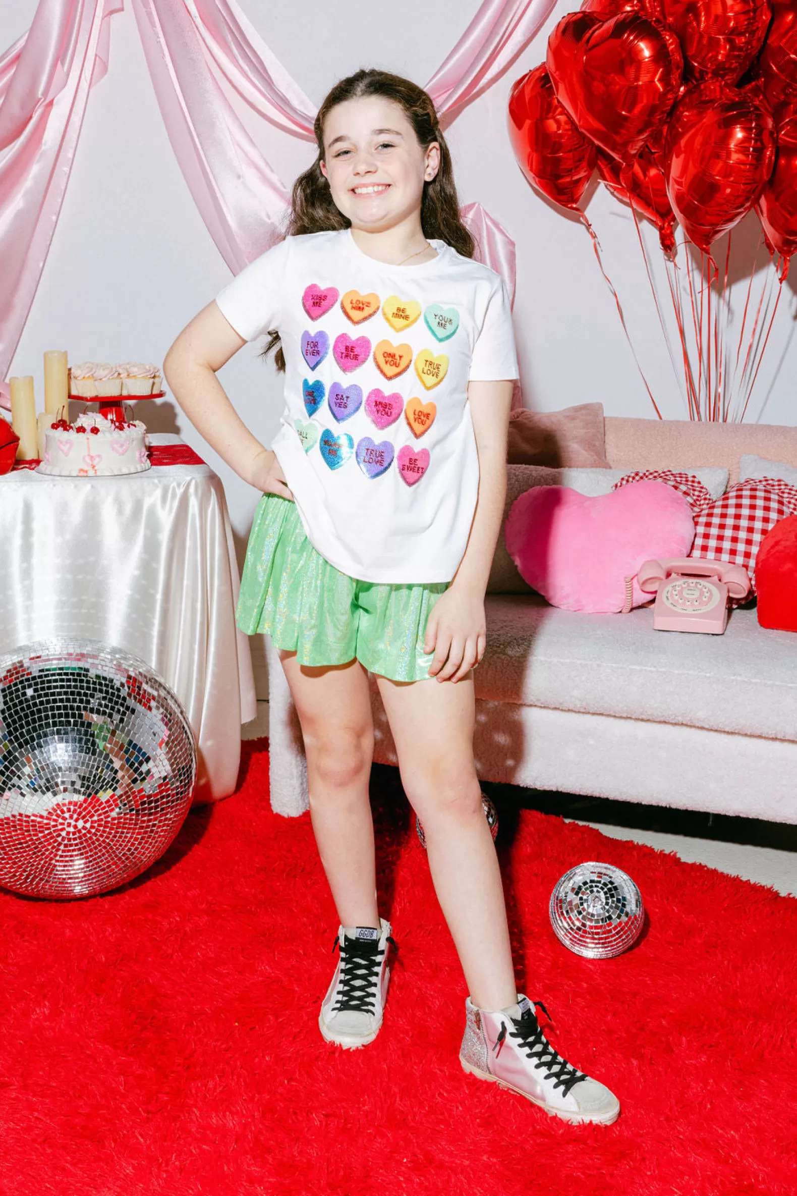 Queen of Sparkles Kids<Kids White Sweethearts Tee