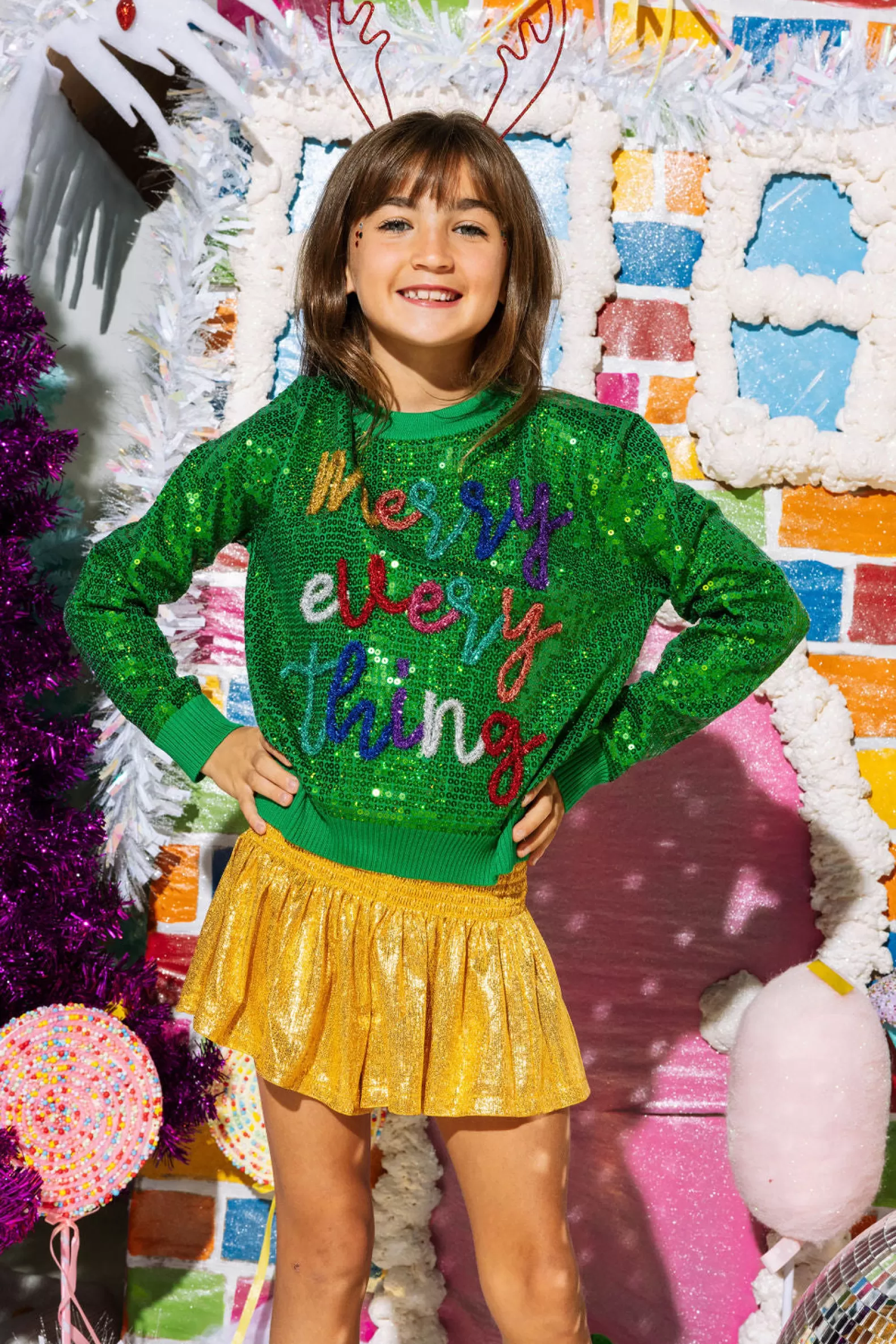 Queen of Sparkles Kids<Kids Yellow Gold Swing Shorts