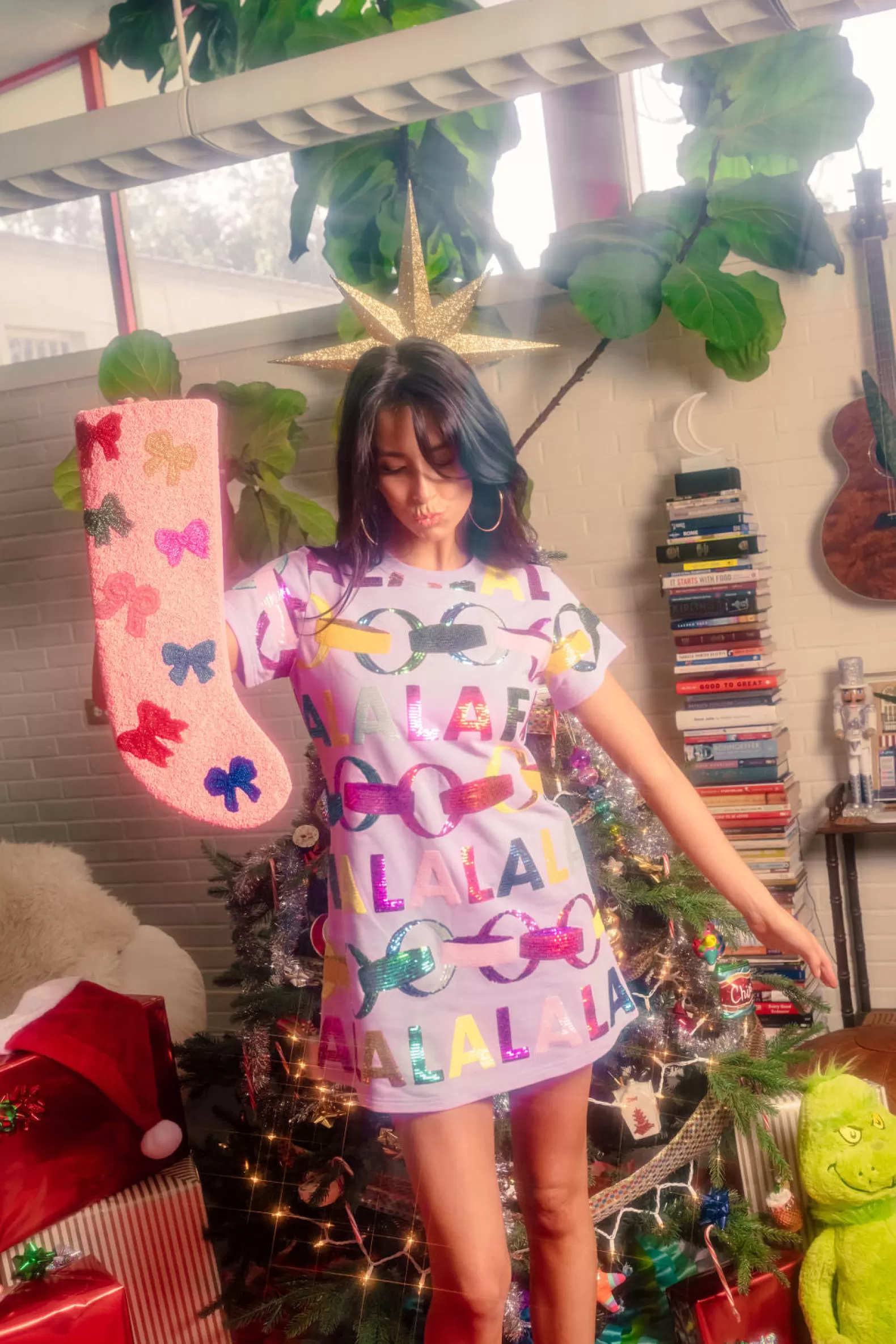 Queen of Sparkles Dresses<Falala With Garland Tee Dress Lavender