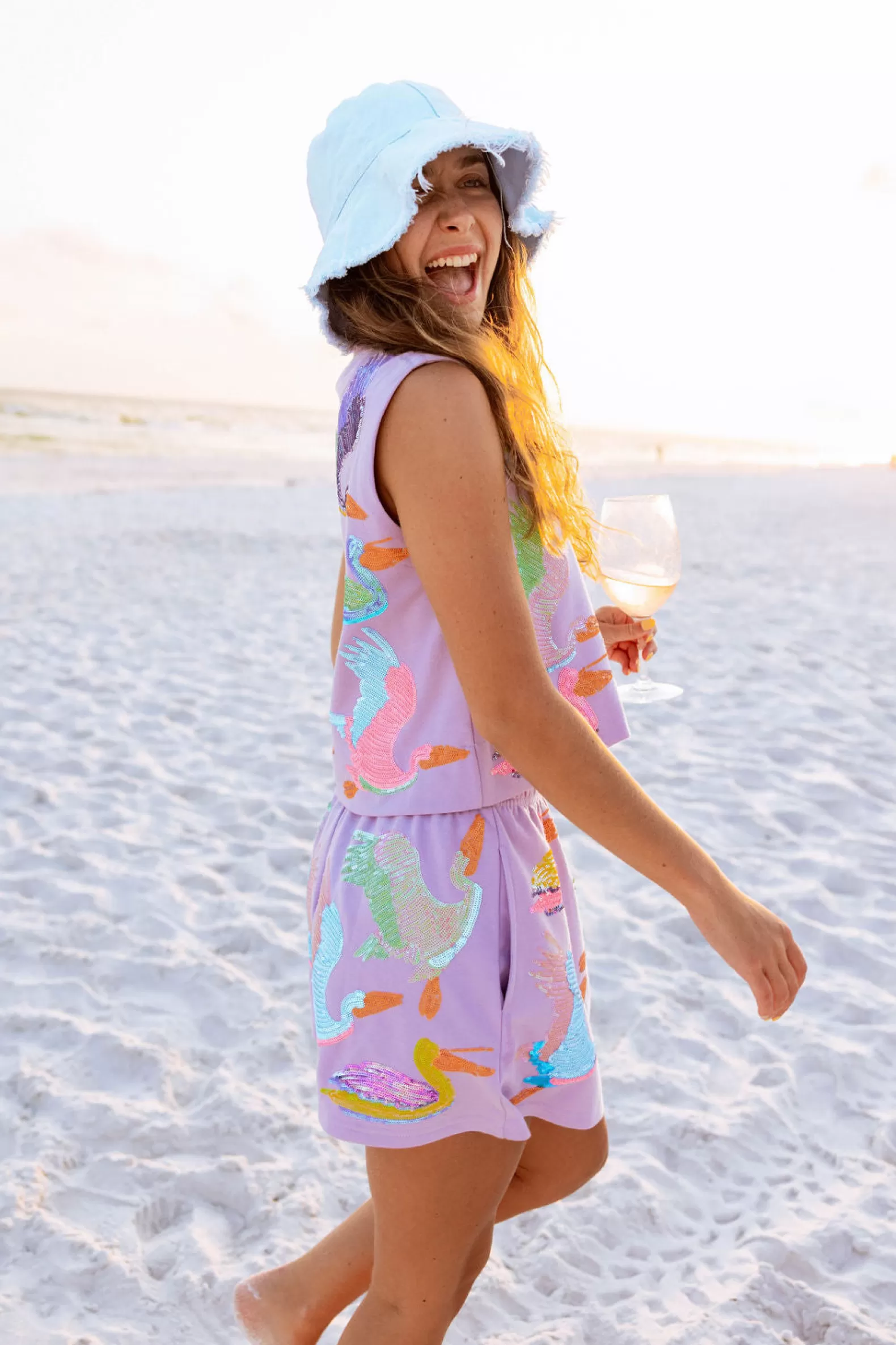 Queen of Sparkles Tops | Sets<Multi Bird Skirt Lavender