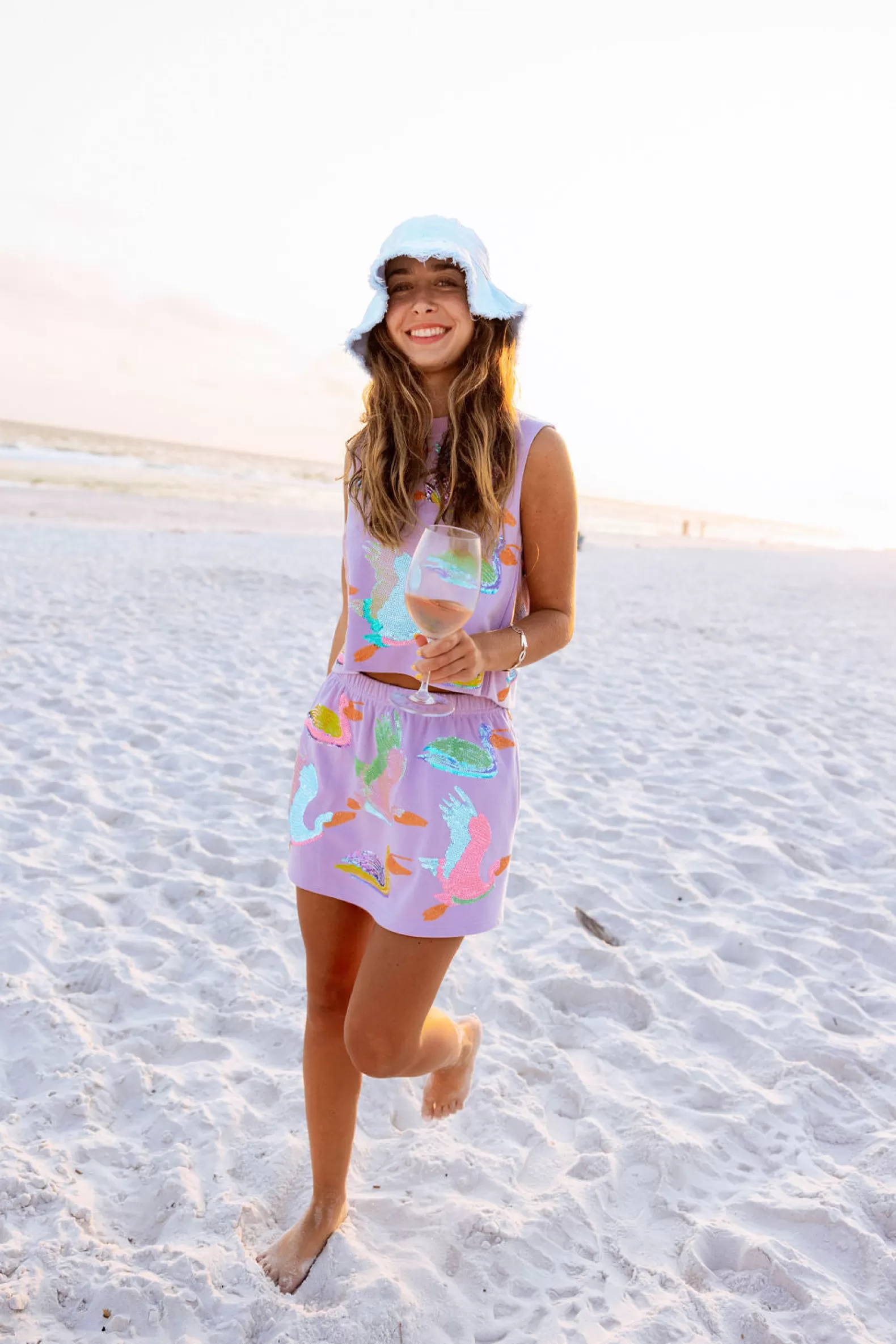Queen of Sparkles Tops | Sets<Multi Bird Tank Lavender