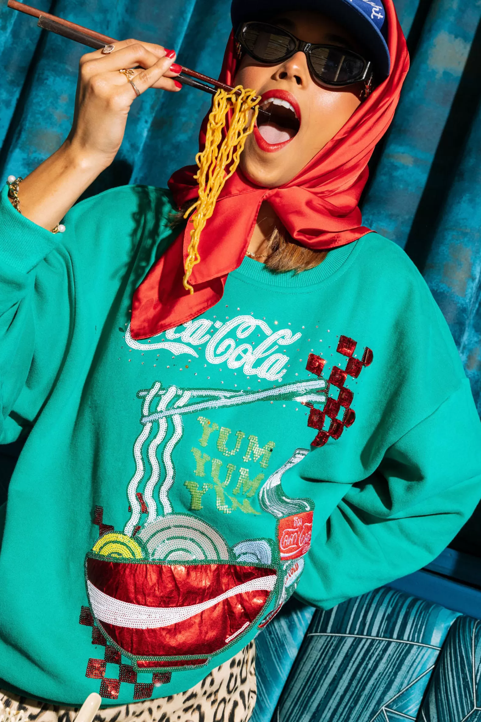 Queen of Sparkles Sweatshirts<Licensed- Ramen Coca-Cola Sweatshirt Green