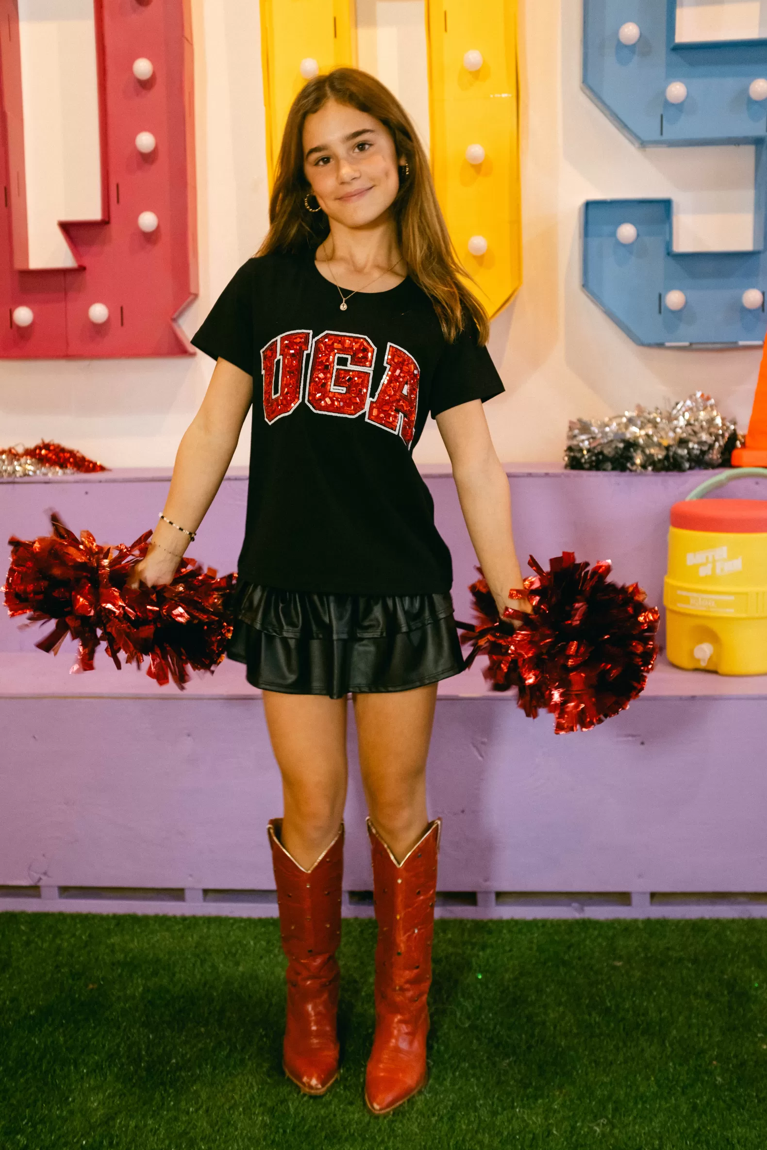 Queen of Sparkles Kids<Licensed Kids Jewel 'UGA' Tee Black